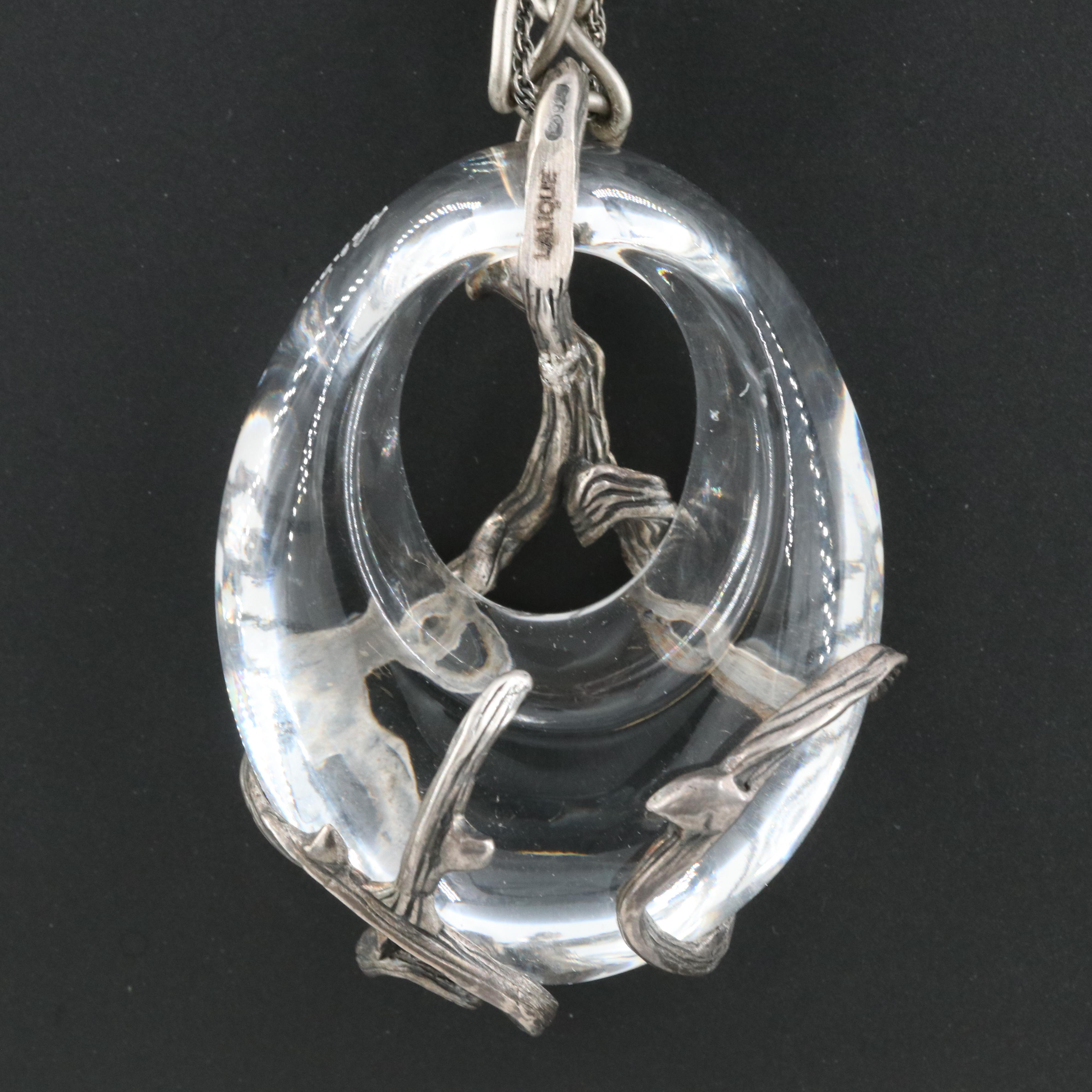 Lalique Sterling Crystal Necklace
