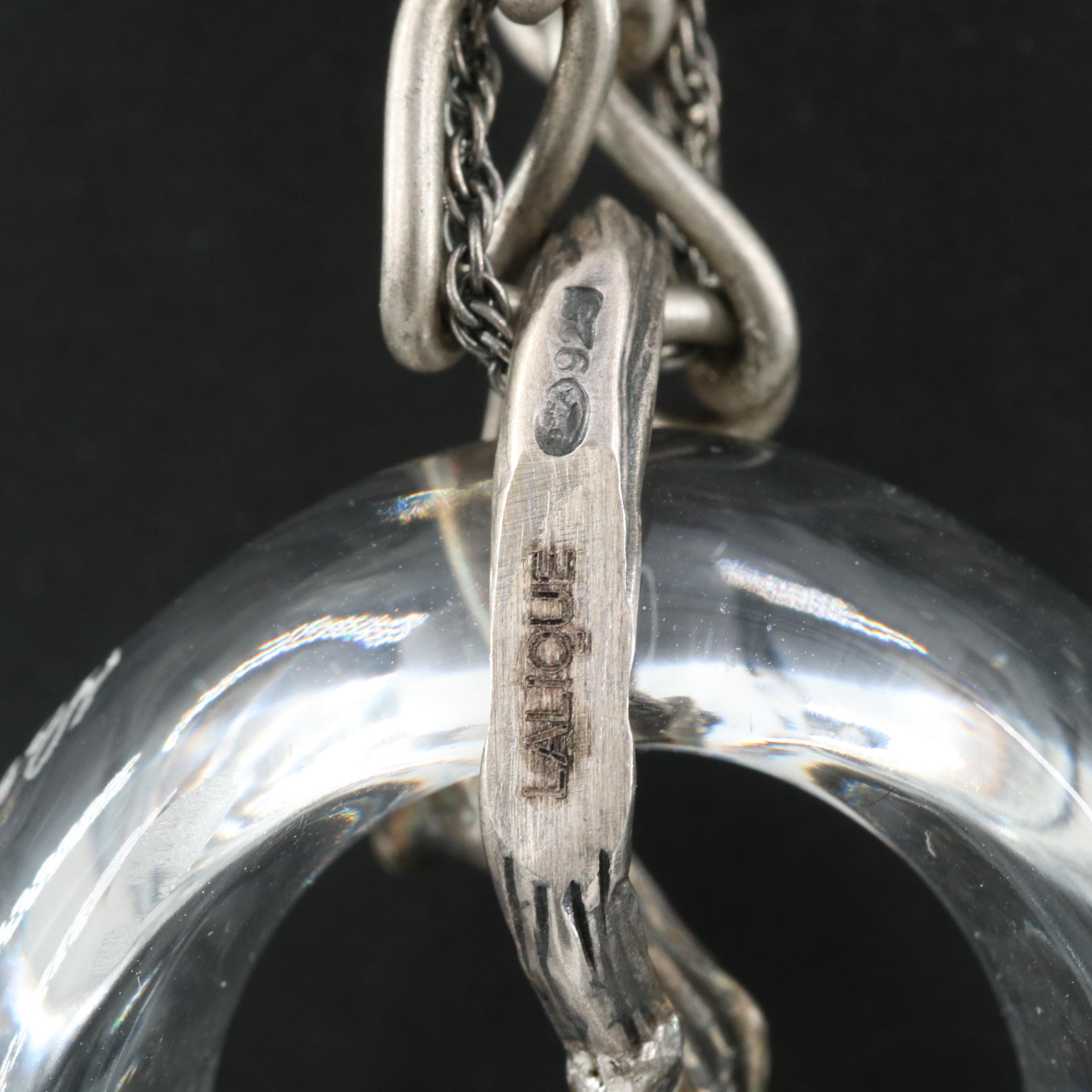 Lalique Sterling Crystal Necklace