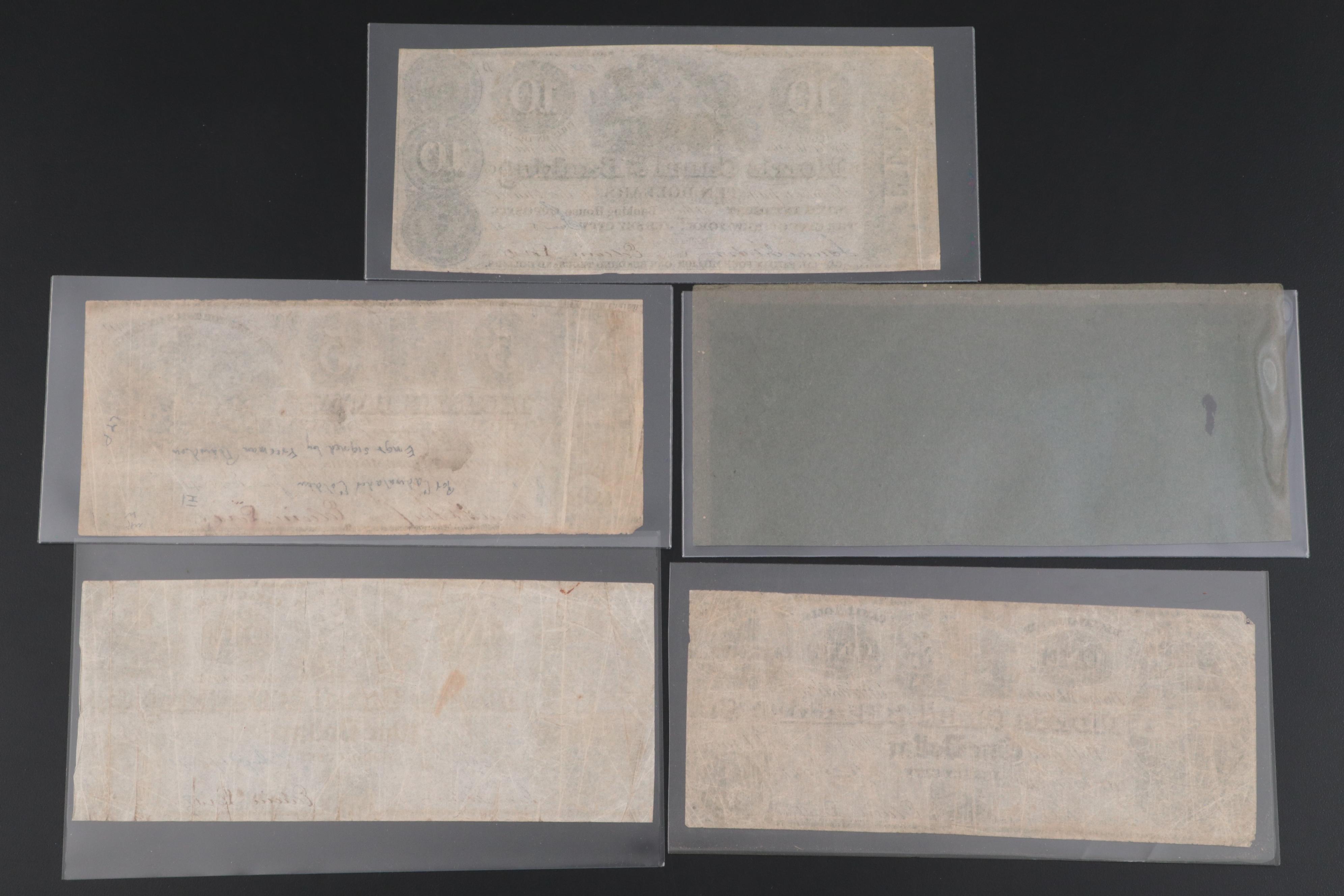 1841 Morris Canal & Banking Co. Obsolete Notes with Stocks and Trust Certificate