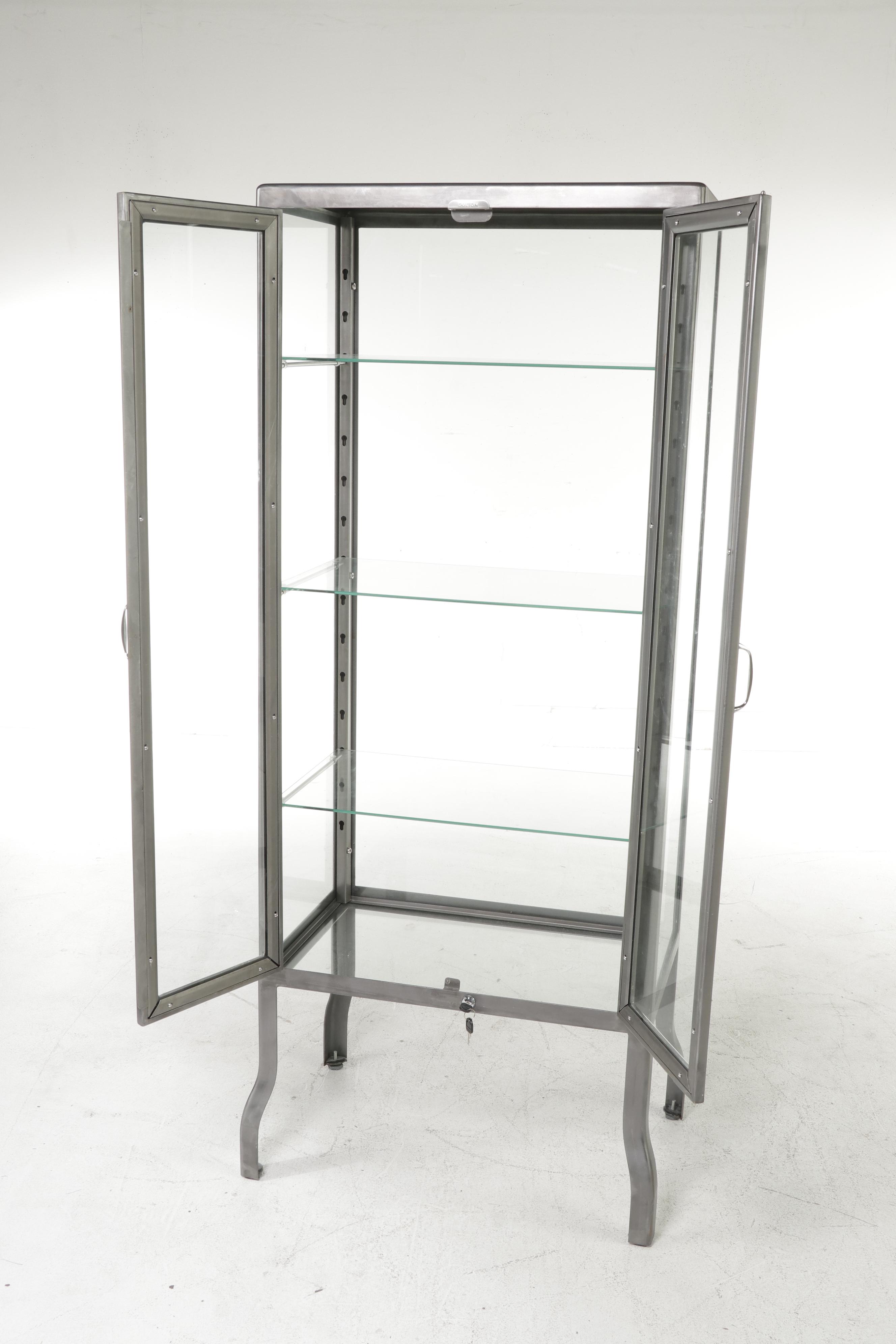 Dulton Industrial Style Metal and Glass Display Cabinet
