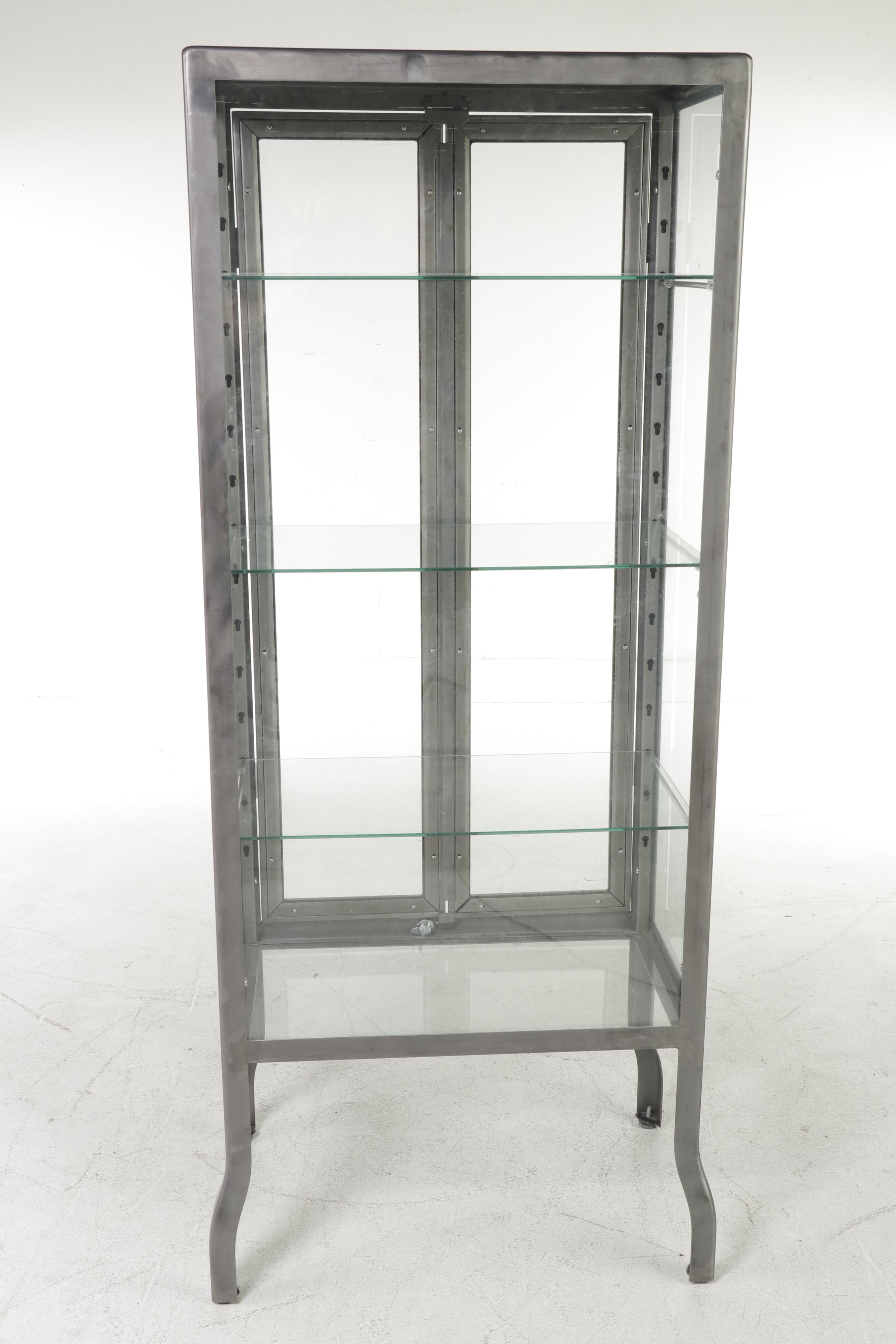 Dulton Industrial Style Metal and Glass Display Cabinet