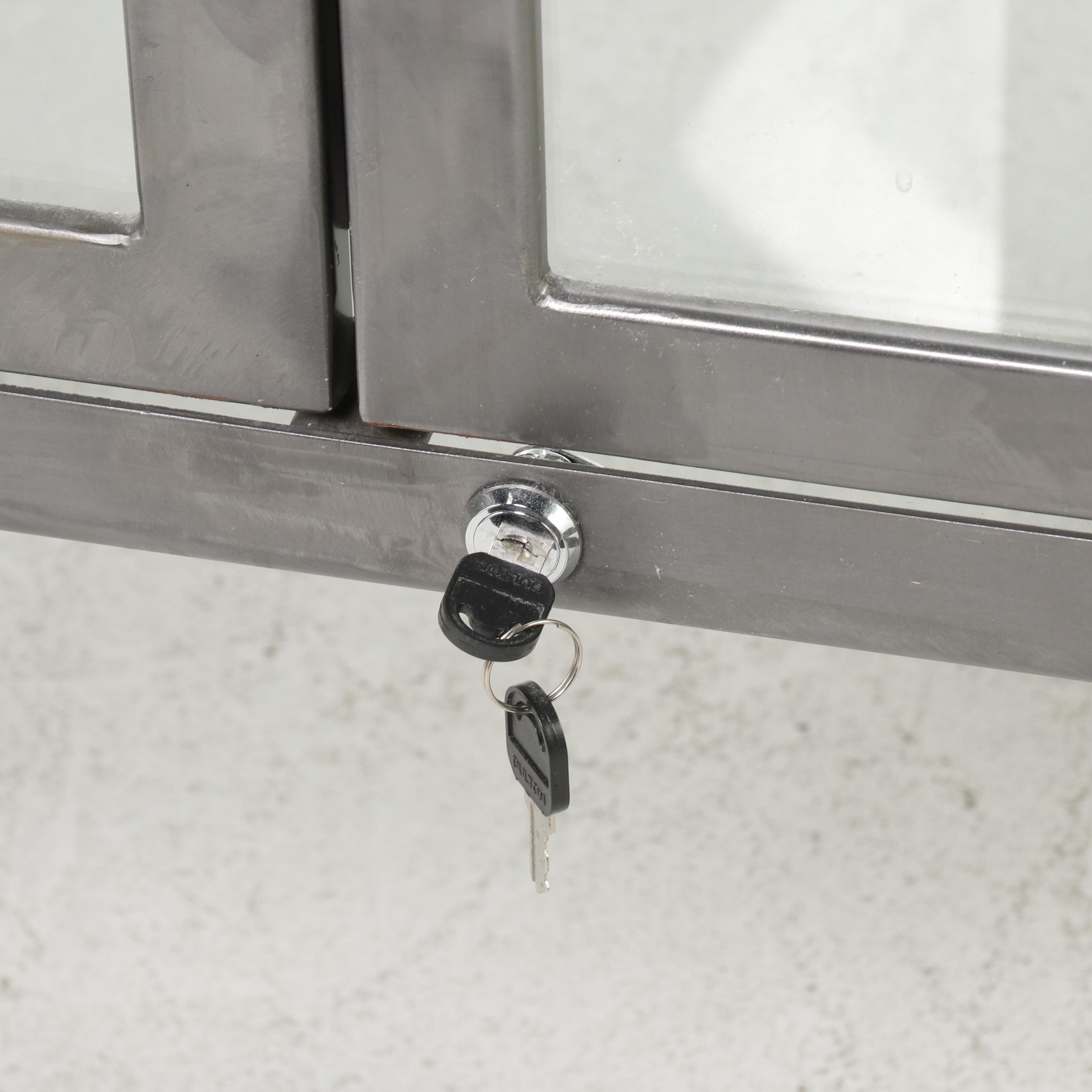 Dulton Industrial Style Metal and Glass Display Cabinet