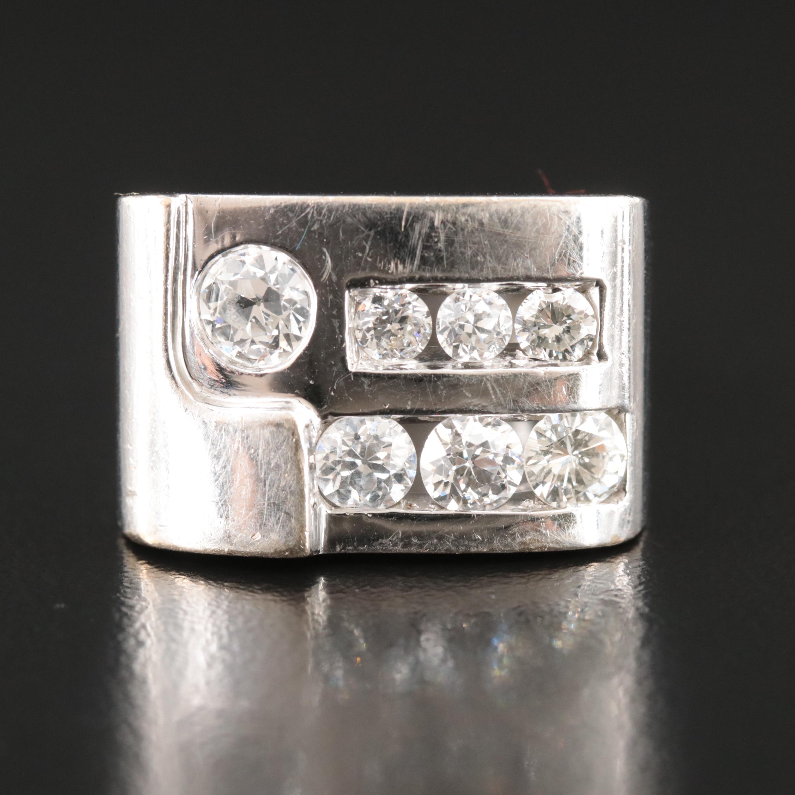 Linda Joslin 18K 1.80 CTW Diamond Asymmetrical Ring