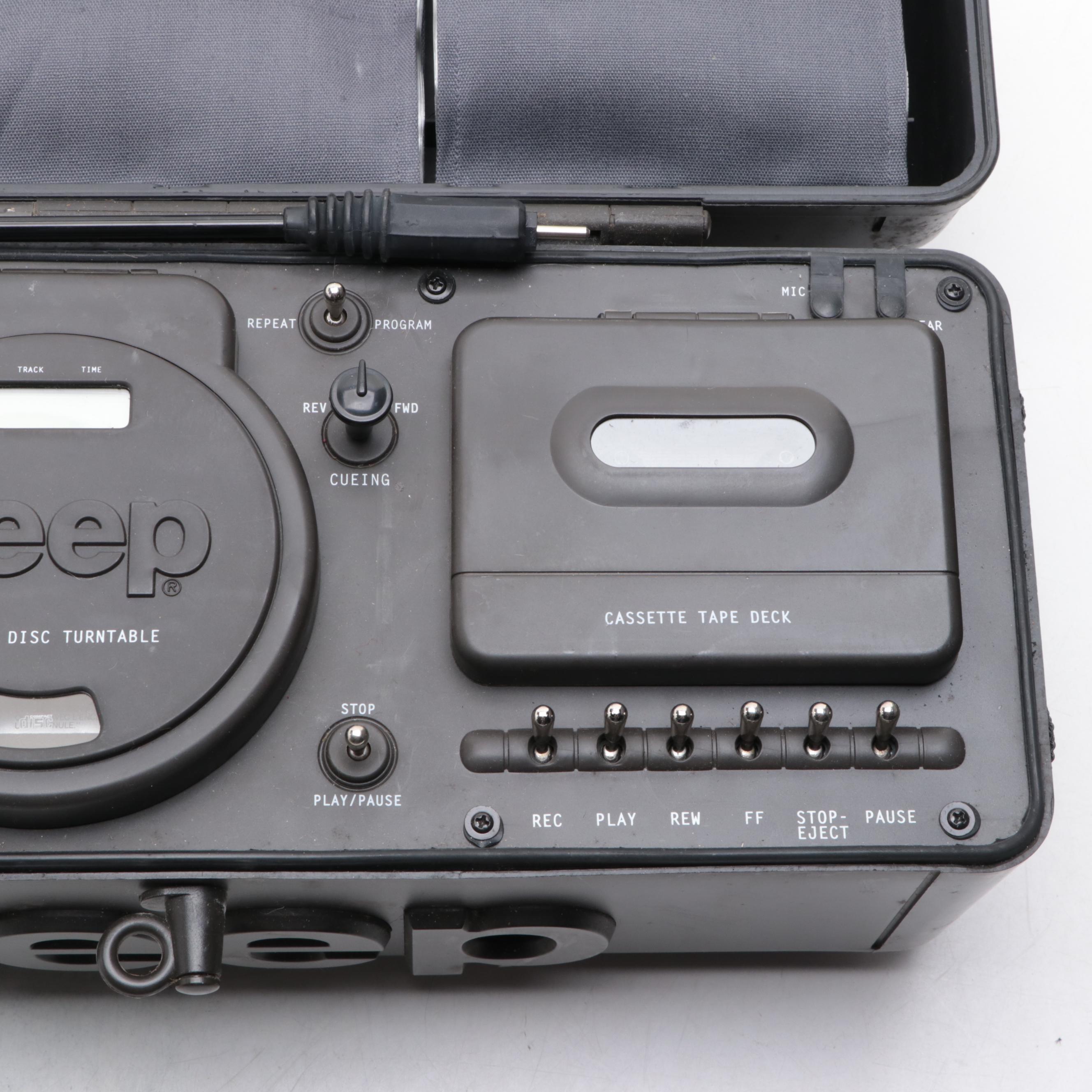 Telemania Jeep Waterproof Portable CD/Cassette/Radio Boombox, 1995