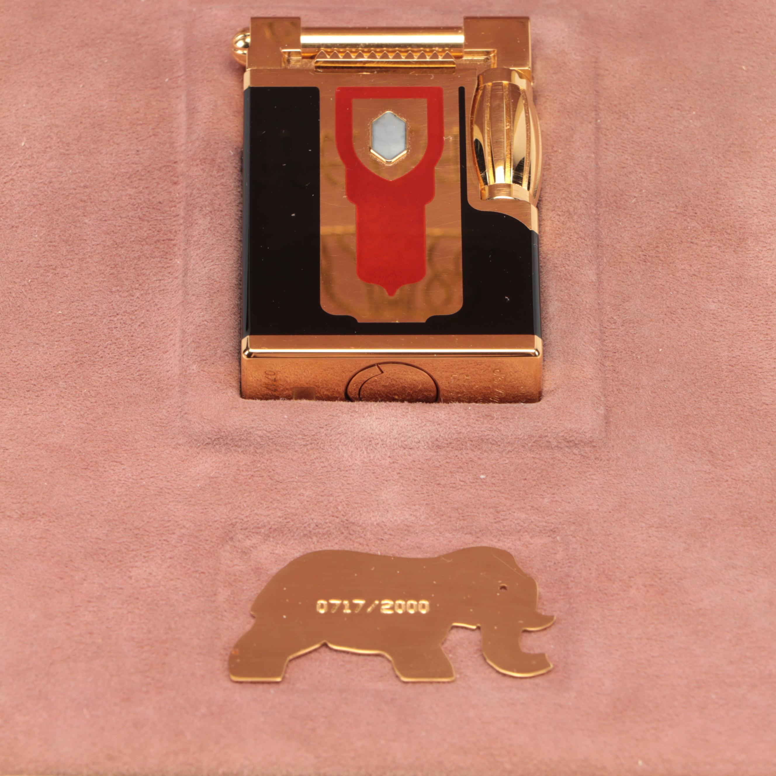 S.T. Dupont "Maharadjah" Limited Edition Enamel and Mother-of-Pearl Lighter