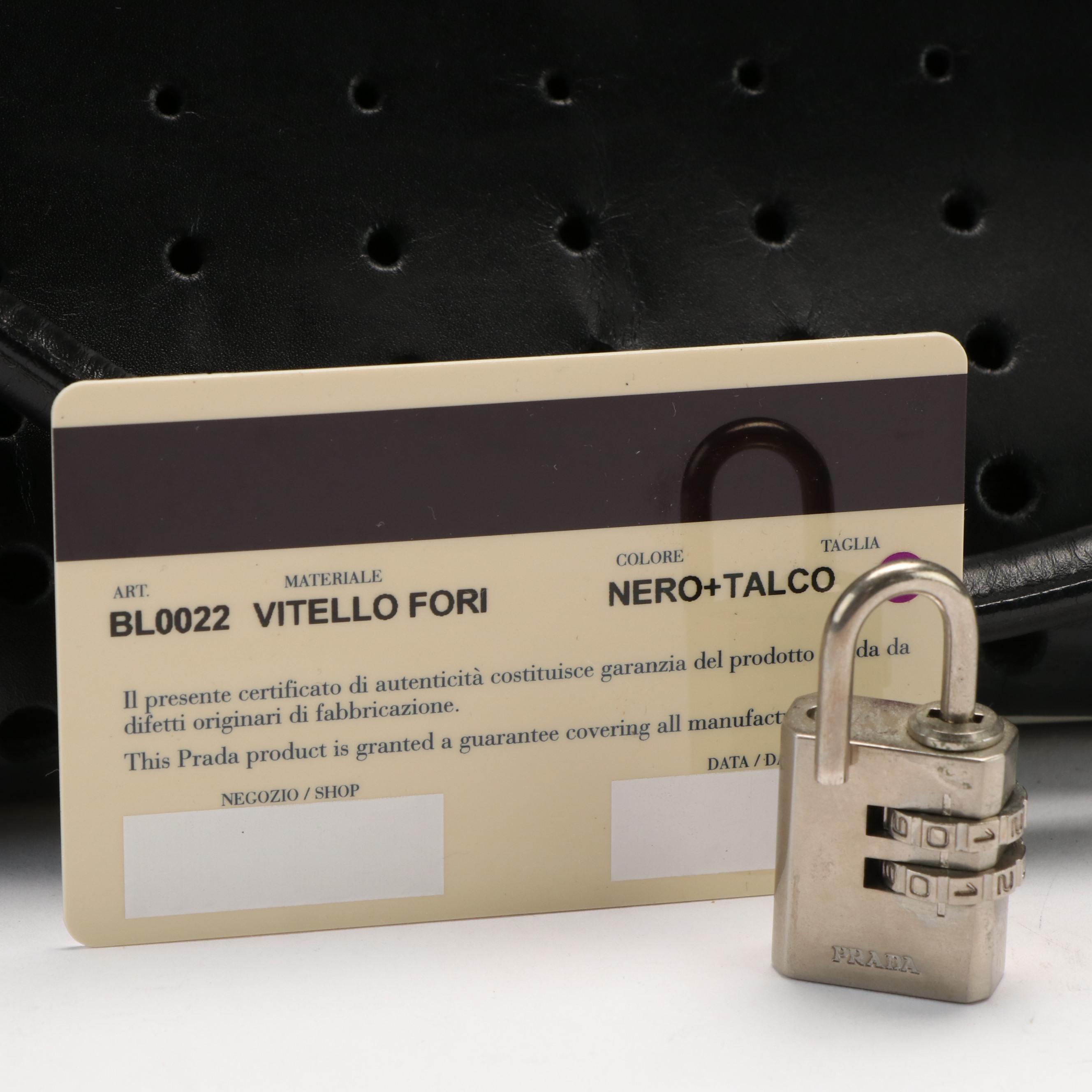 Prada Perforated Vitello Leather Sport Bowler Bag