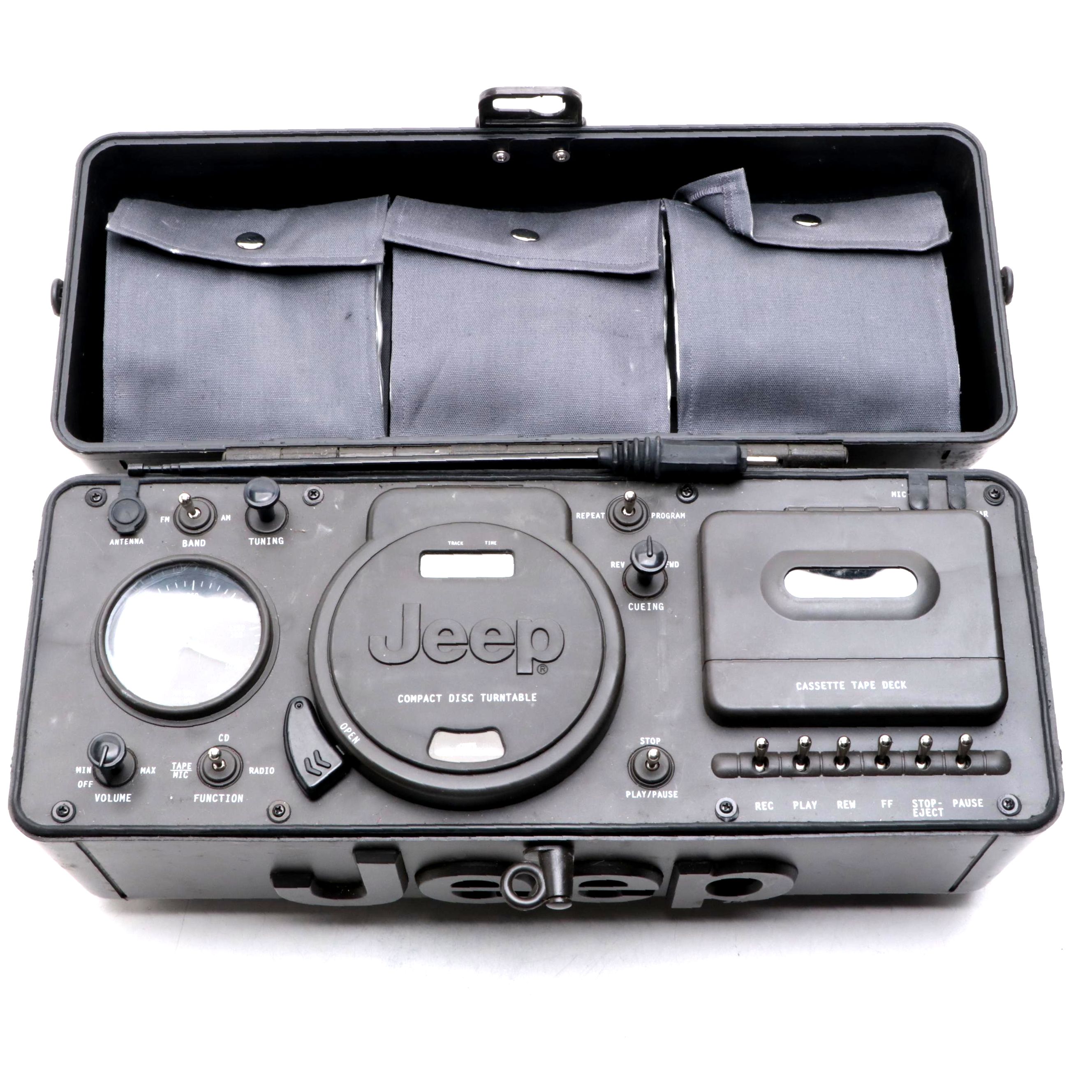 Telemania Jeep Waterproof Portable CD/Cassette/Radio Boombox, 1995