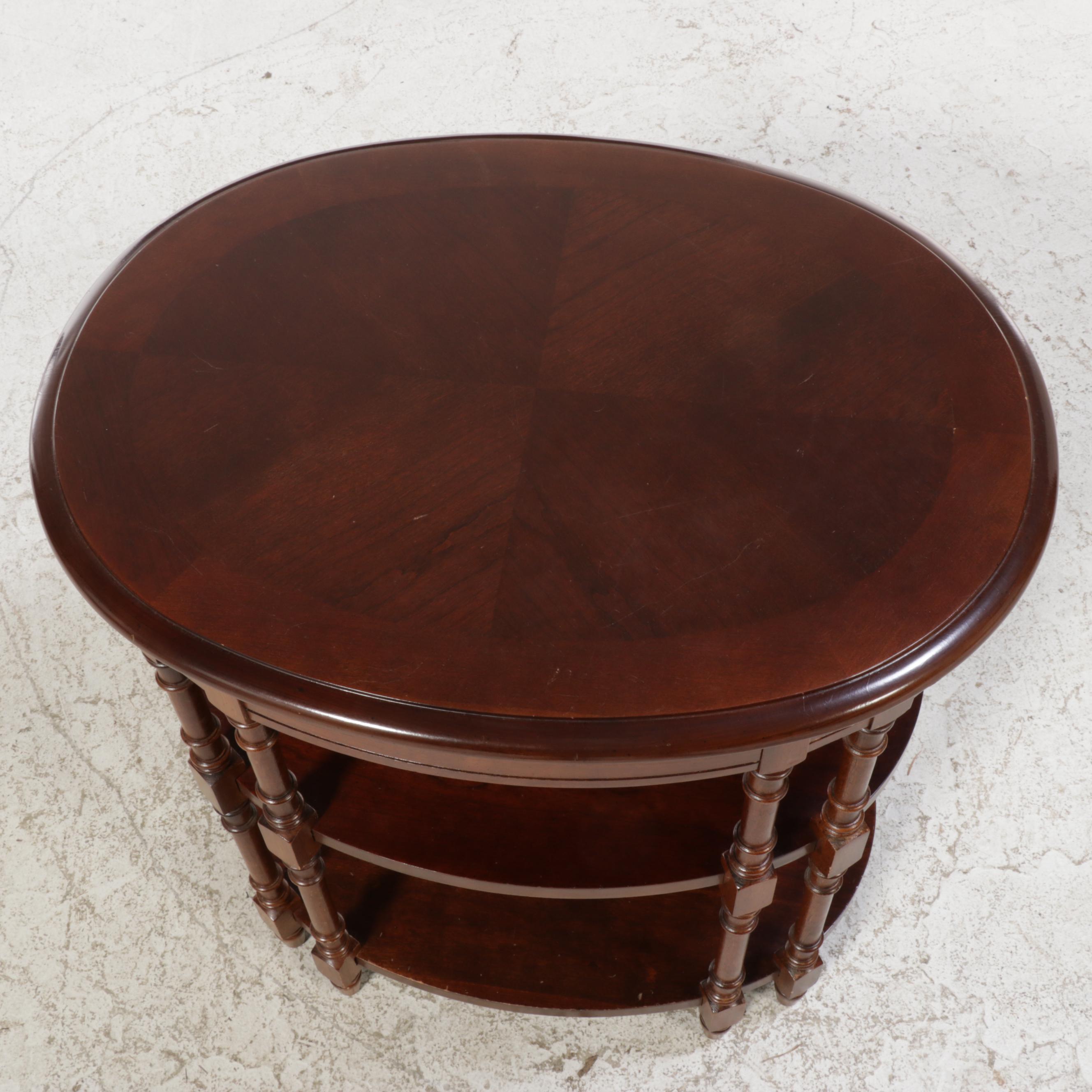 Regency Style Cherrywood and Mahogany Three-Tier Side Table