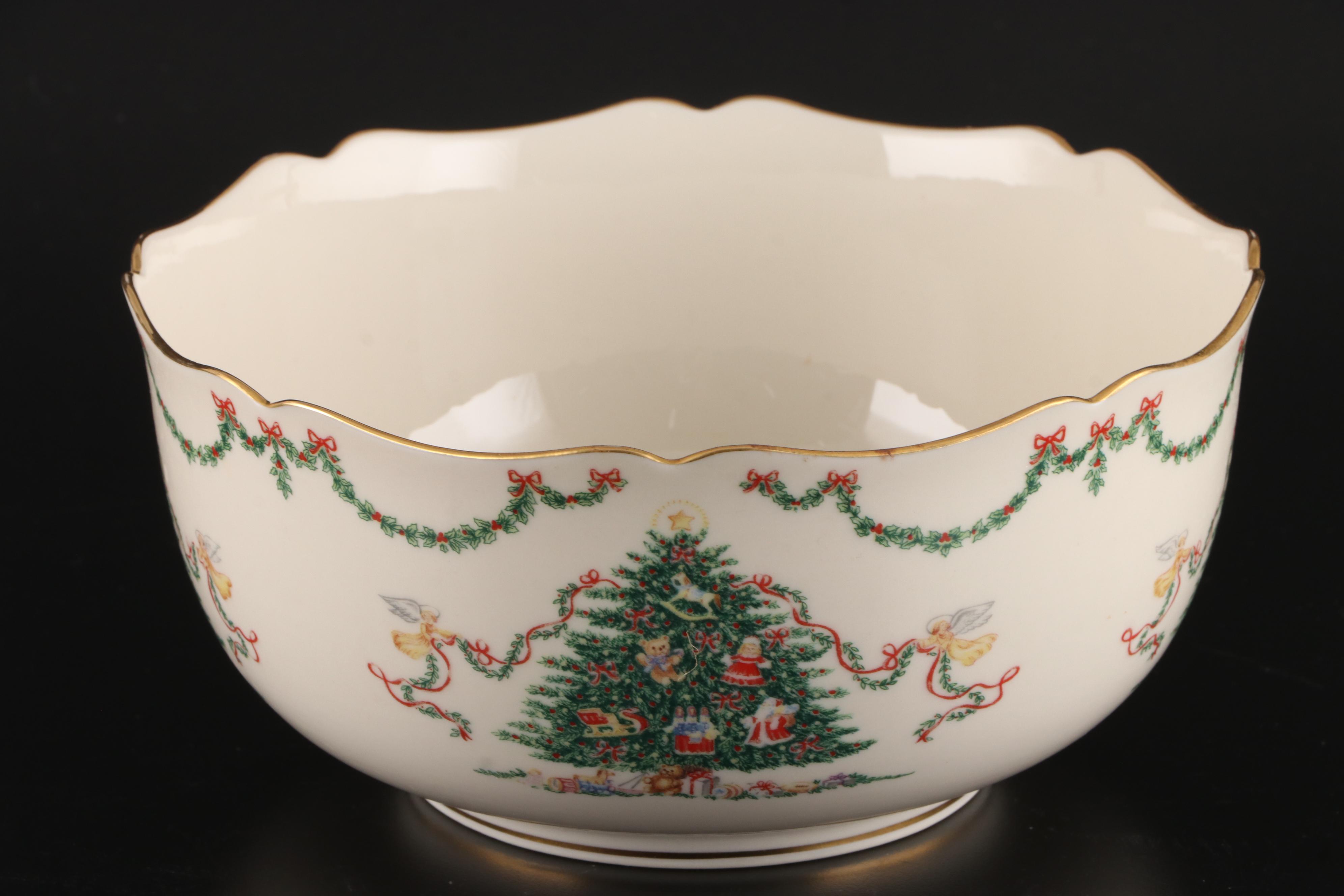 Lenox Bone China Bowls, Cornucopia and Candlesticks, Late 20th Century