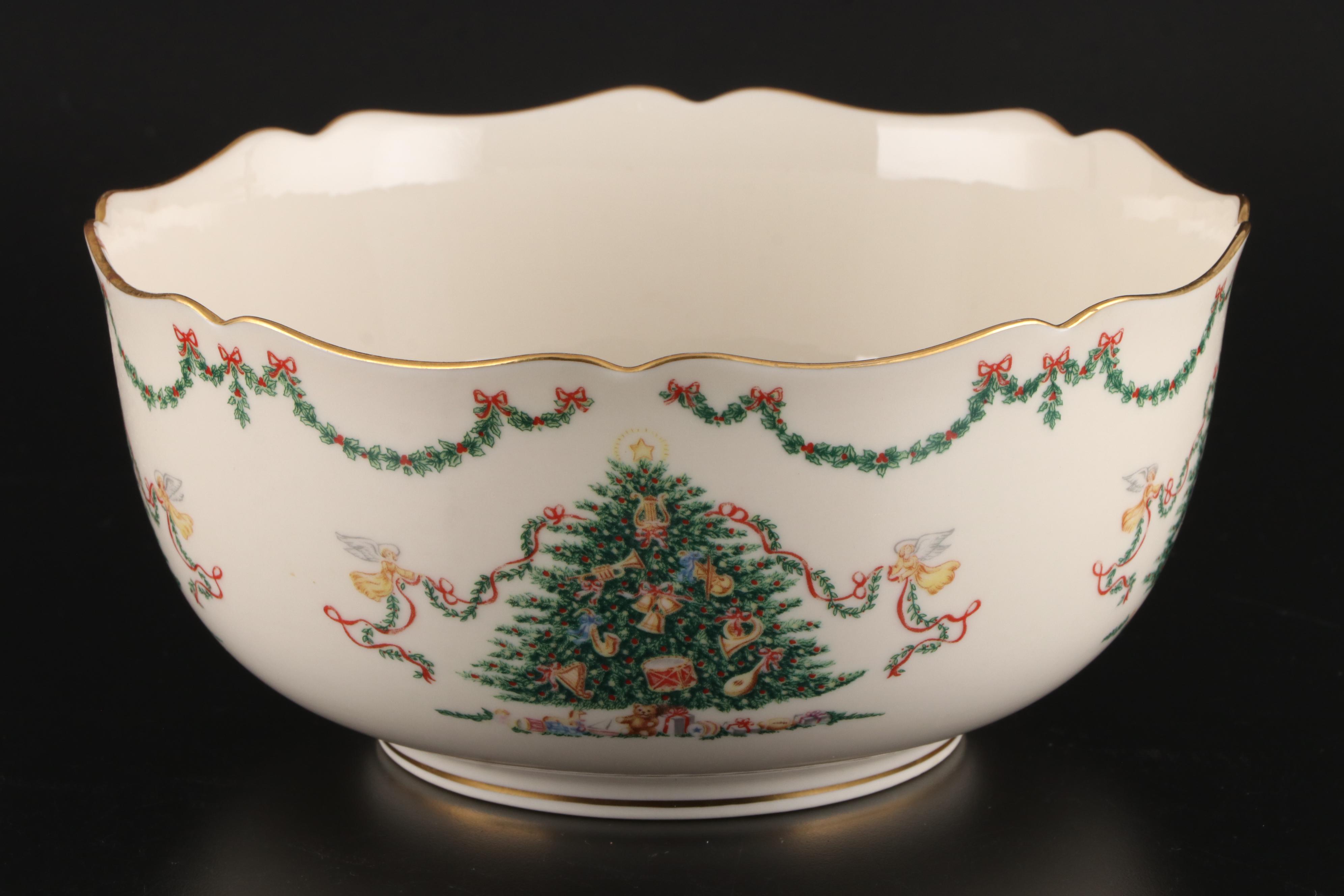 Lenox Bone China Bowls, Cornucopia and Candlesticks, Late 20th Century