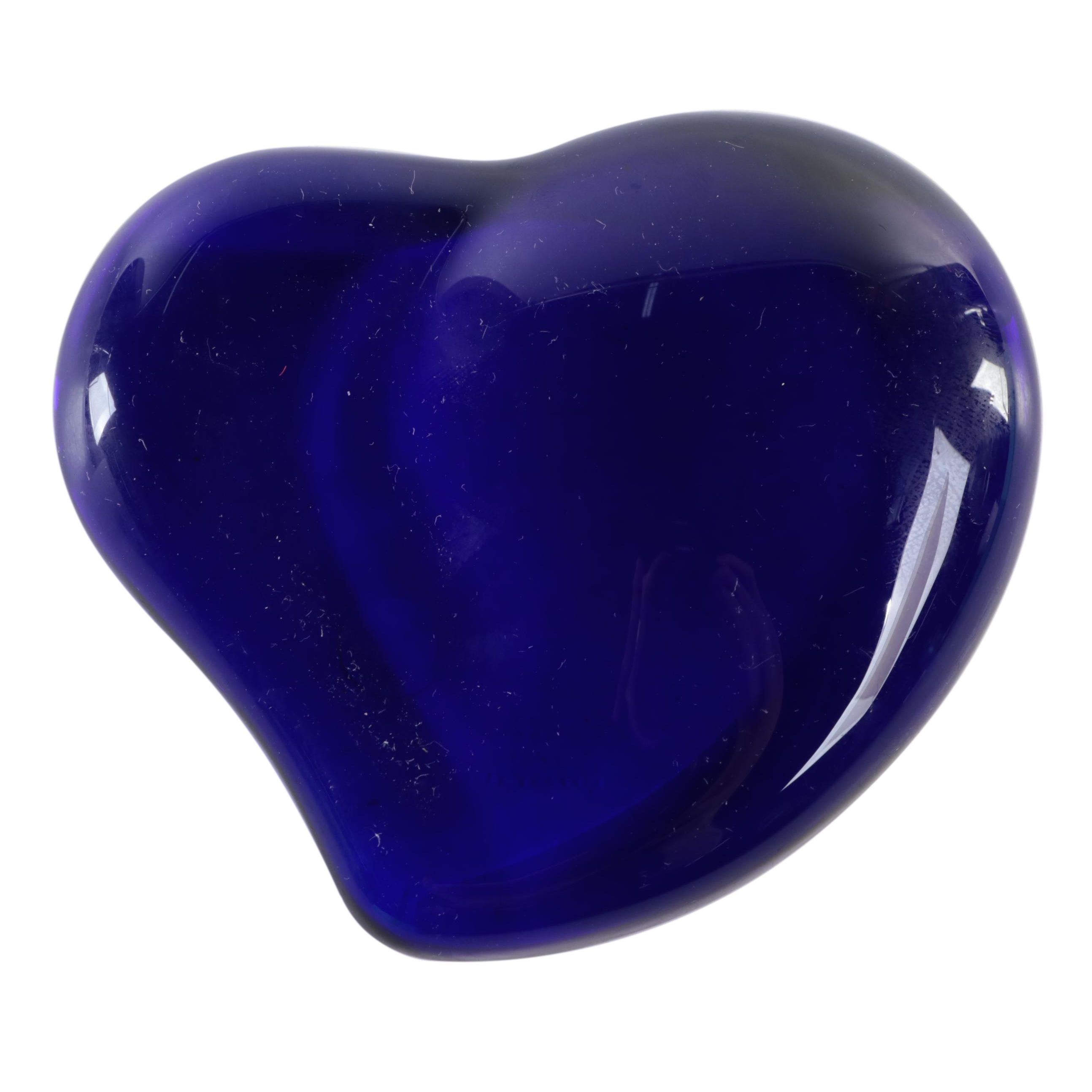 Elsa Peretti for Tiffany & Co. "Heart" Cobalt Glass Paperweight