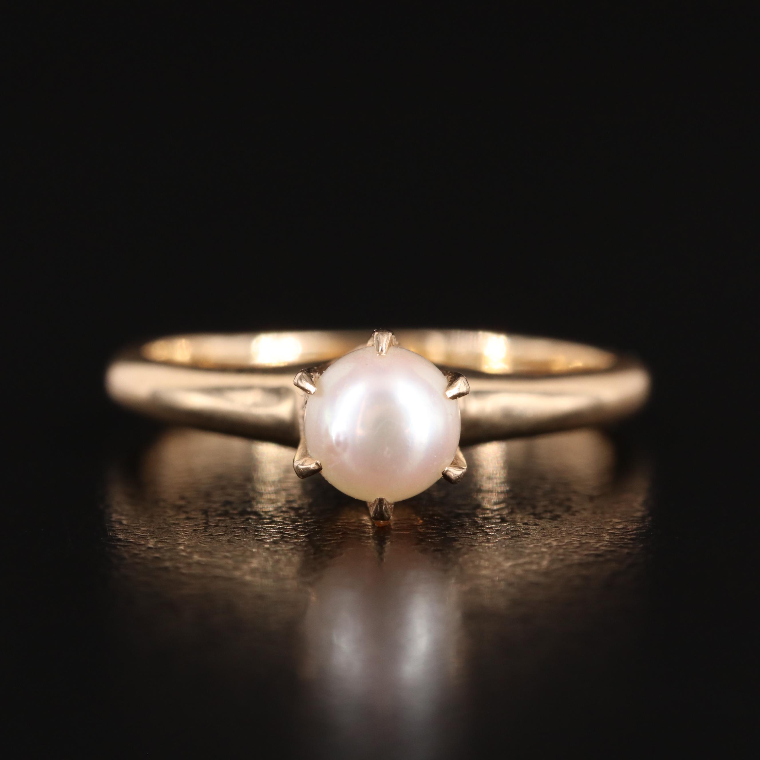 Vintage 14K Pearl Ring