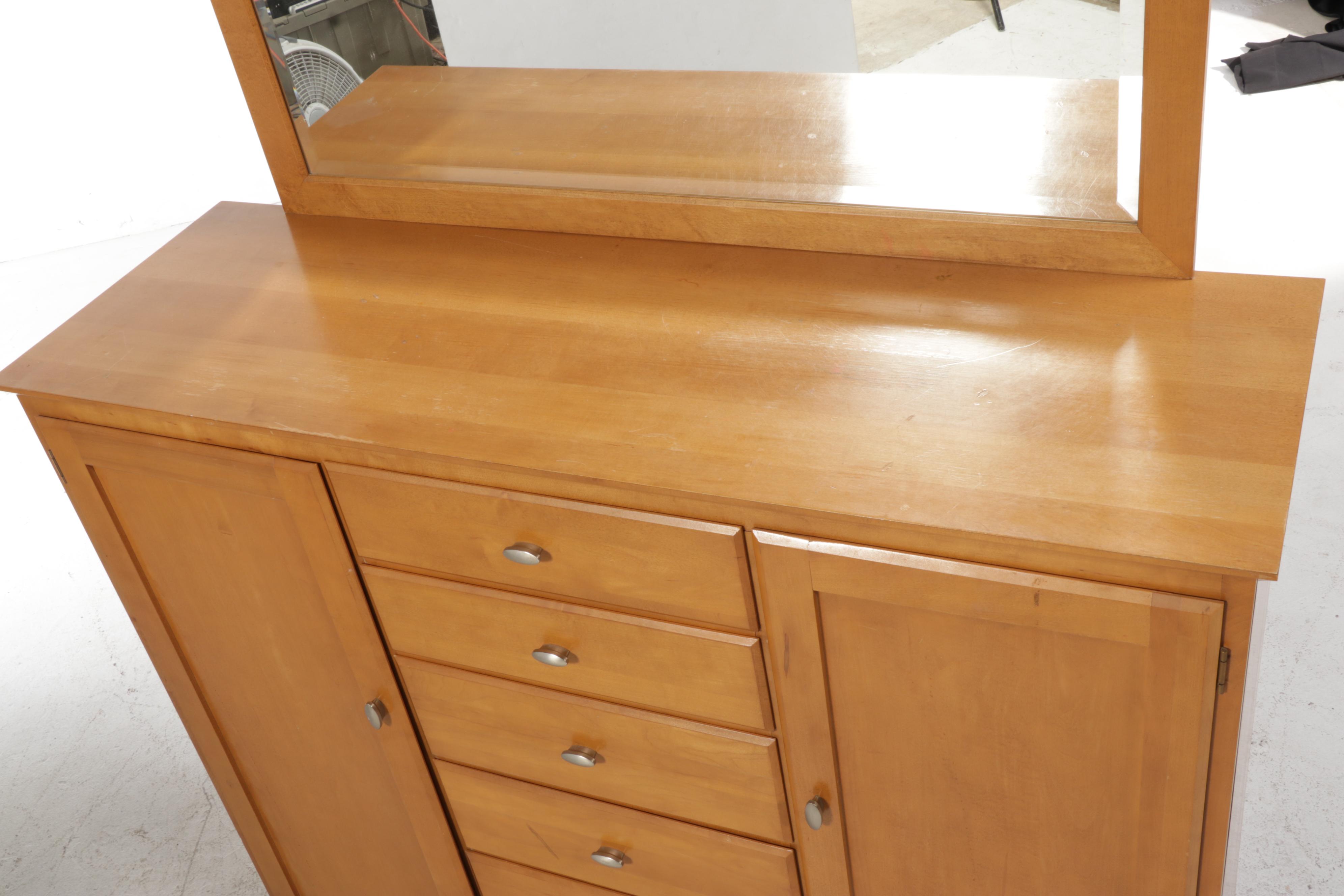 Ethan Allen Maple Dresser with Mirror