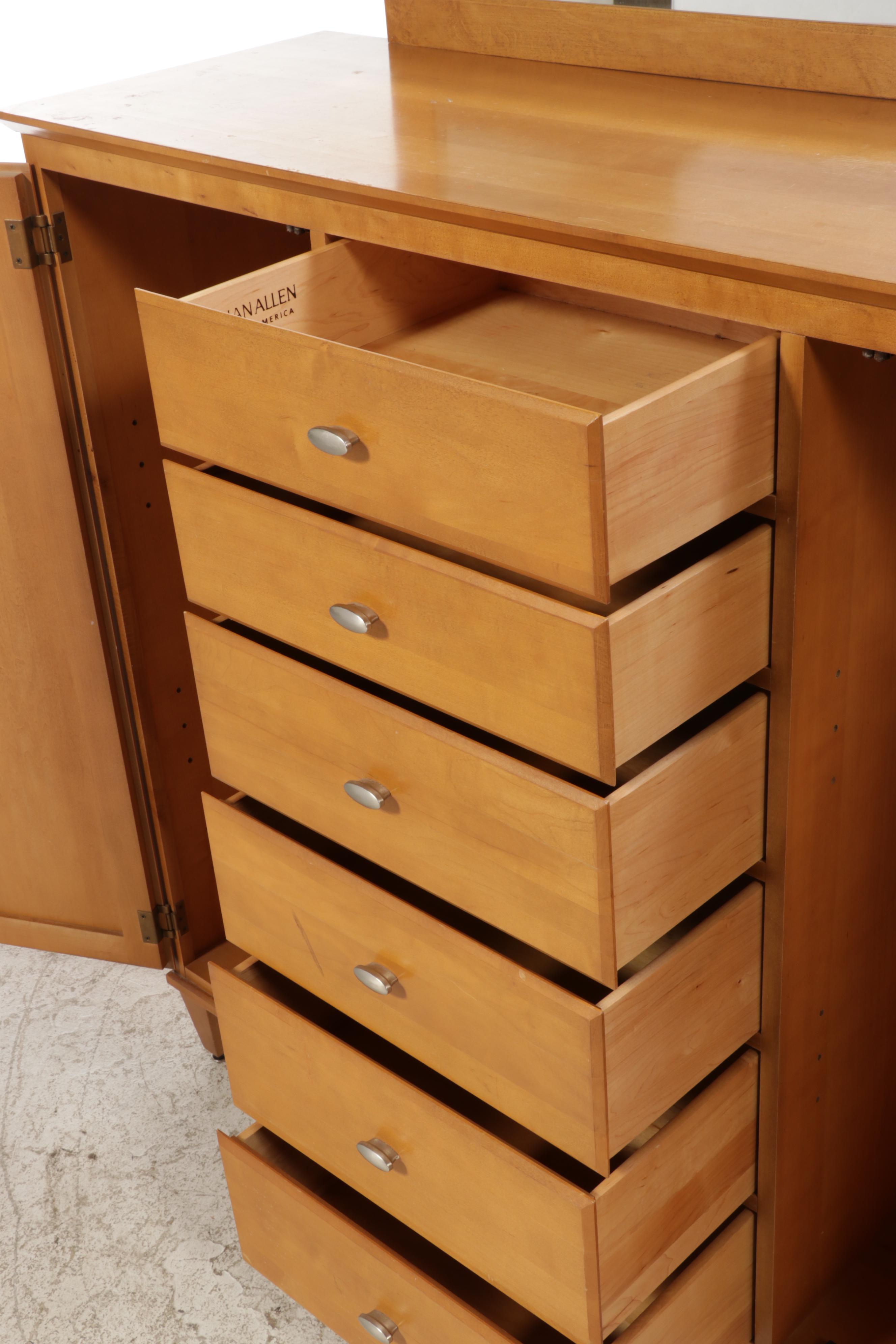 Ethan Allen Maple Dresser with Mirror