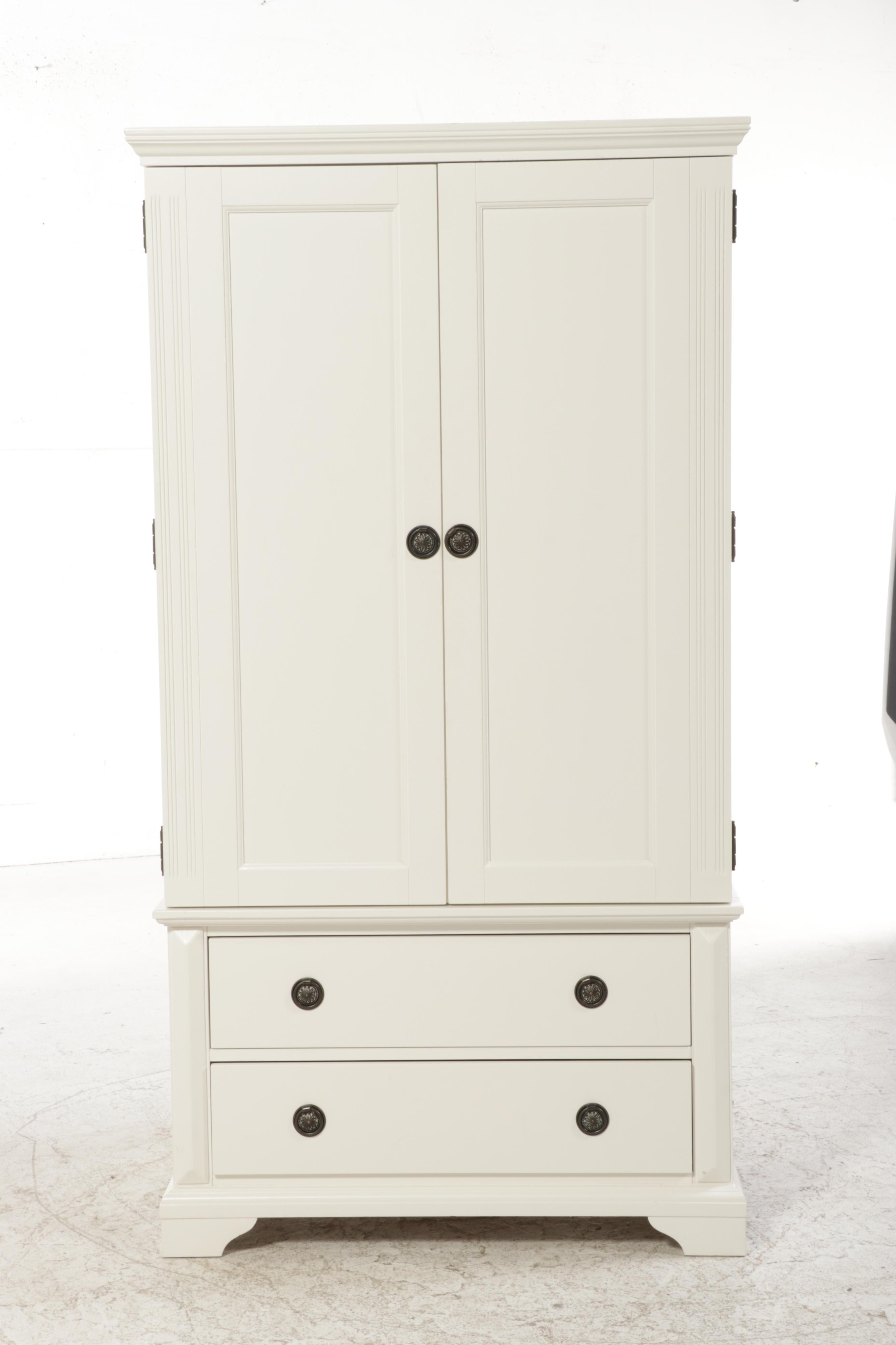 White-Painted Wooden Armoire
