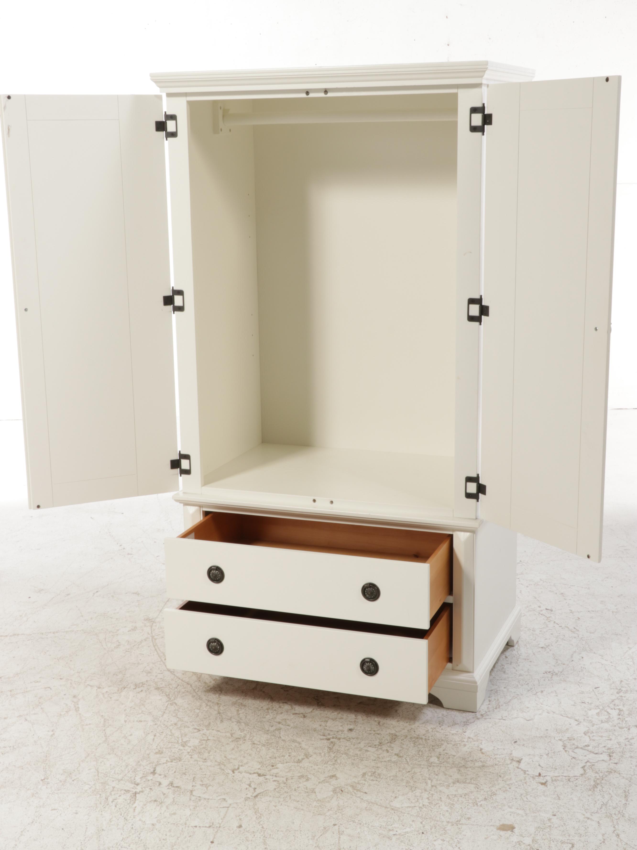 White-Painted Wooden Armoire