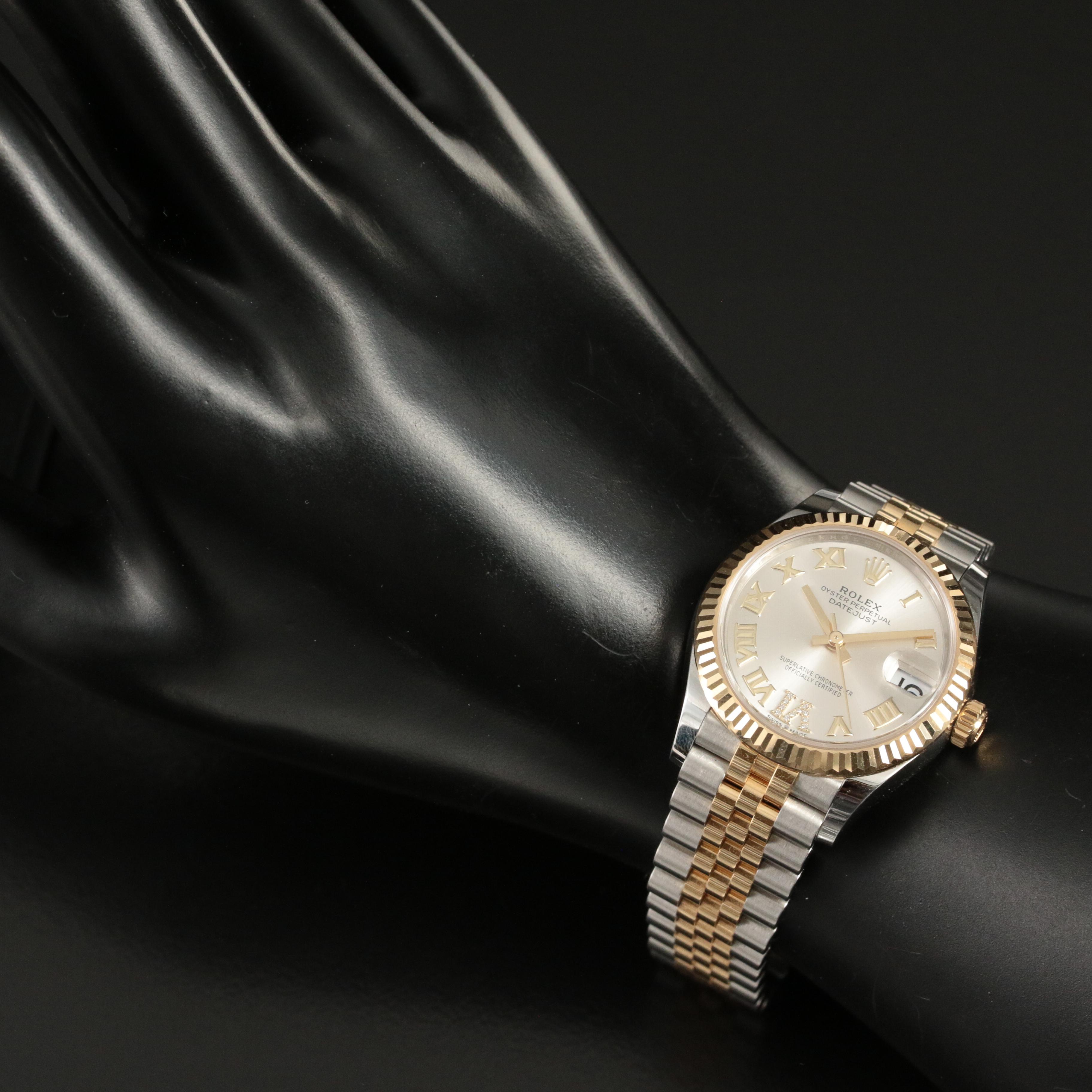 Rolex Oystersteel and 18K Gold Diamond Dial Datejust Watch