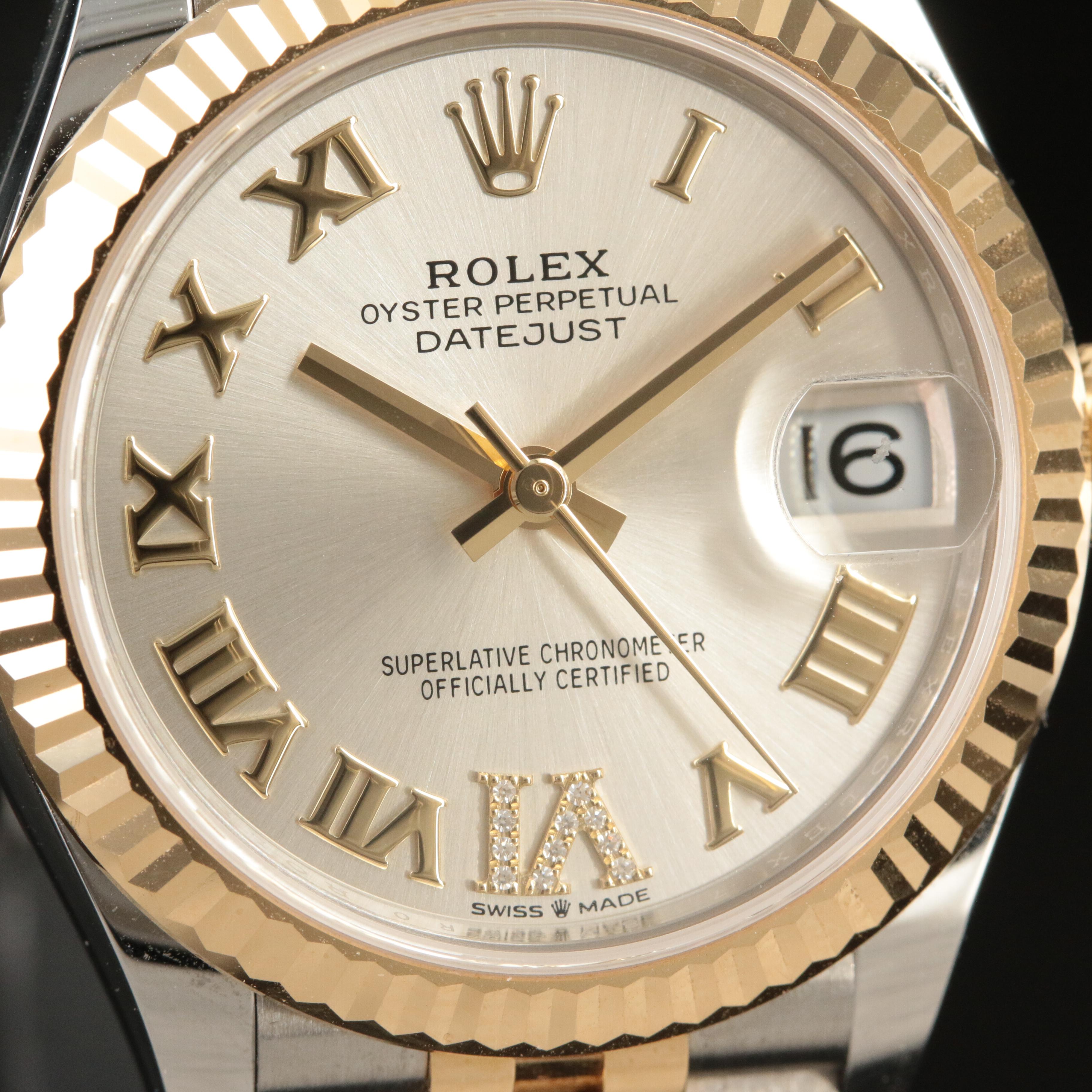 Rolex Oystersteel and 18K Gold Diamond Dial Datejust Watch