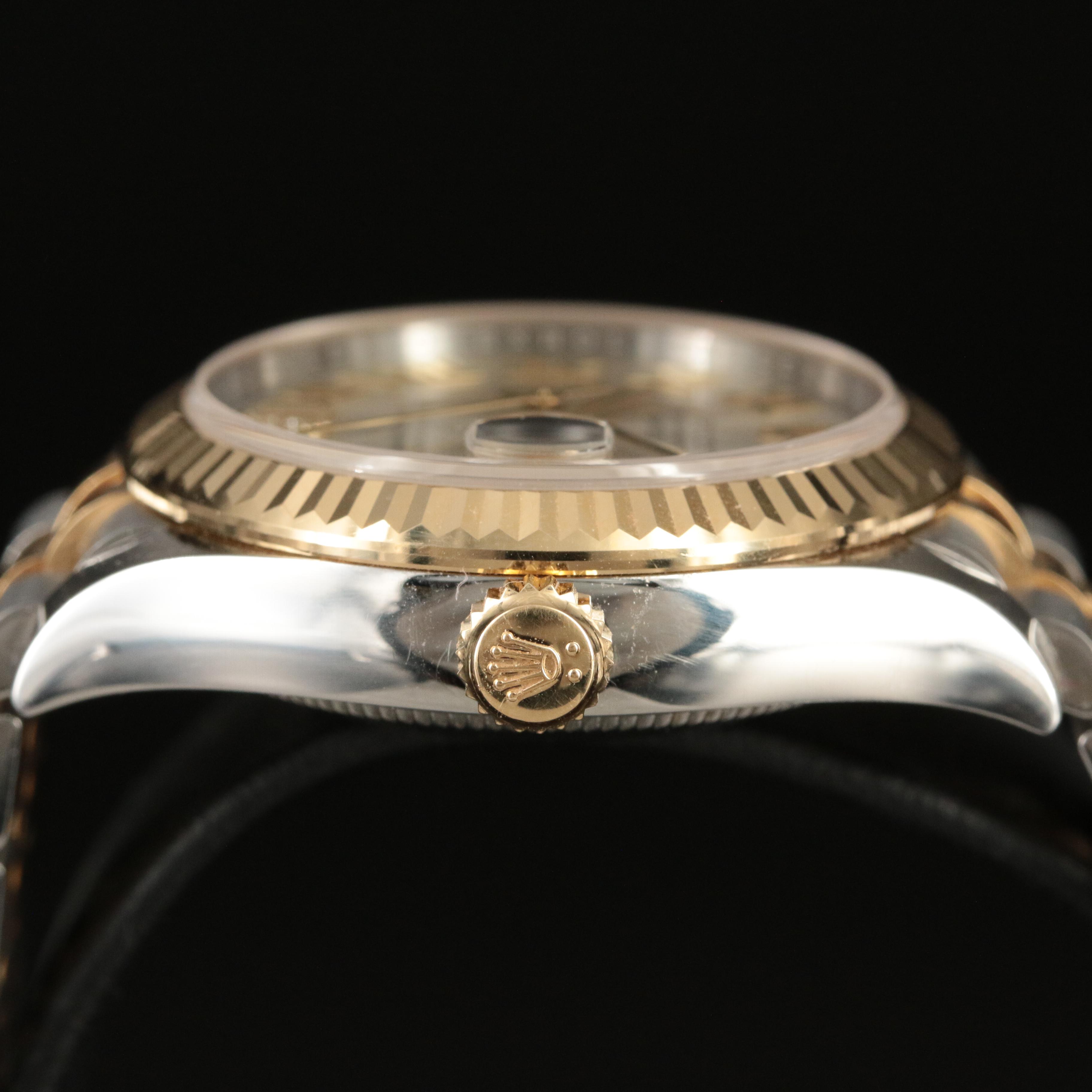 Rolex Oystersteel and 18K Gold Diamond Dial Datejust Watch