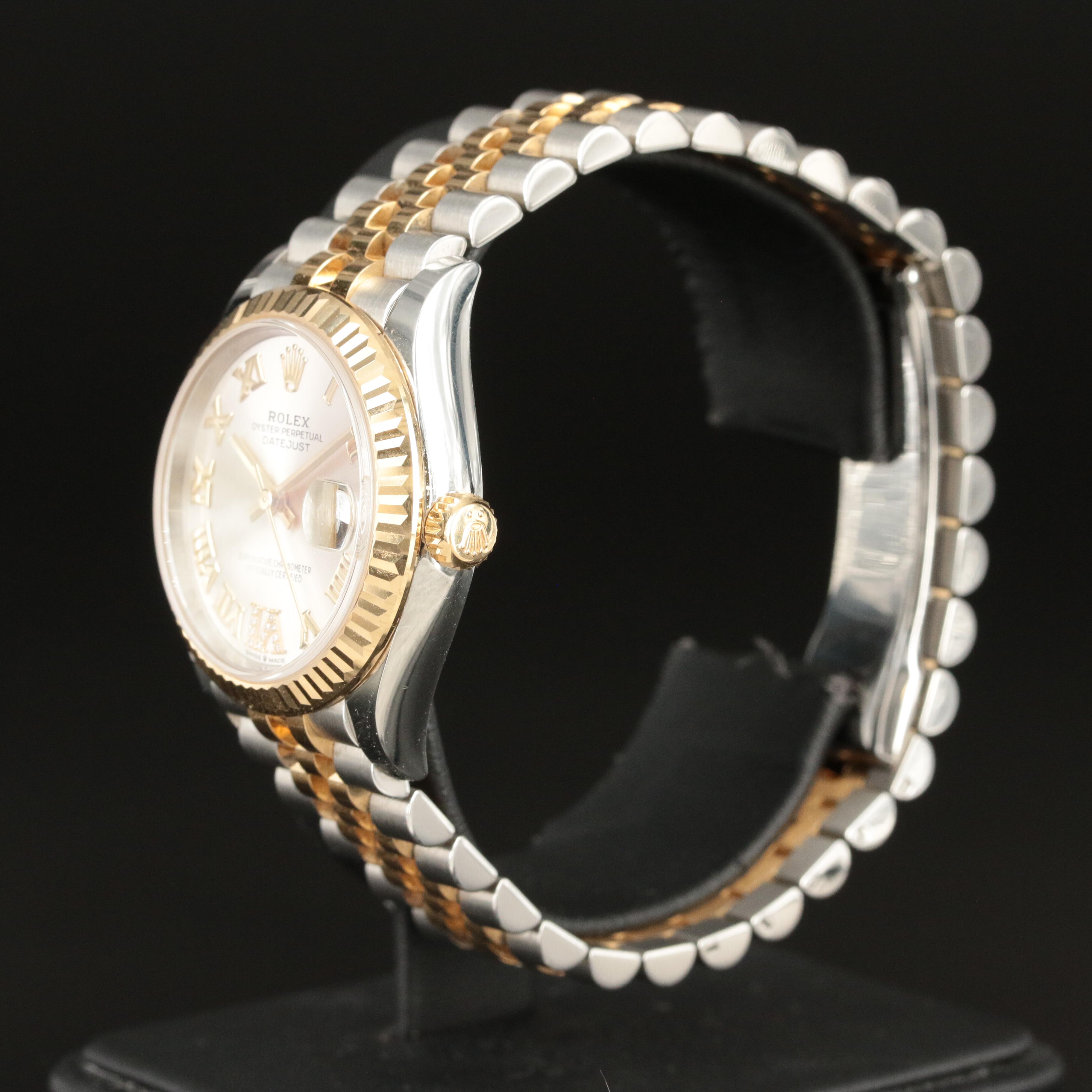 Rolex Oystersteel and 18K Gold Diamond Dial Datejust Watch