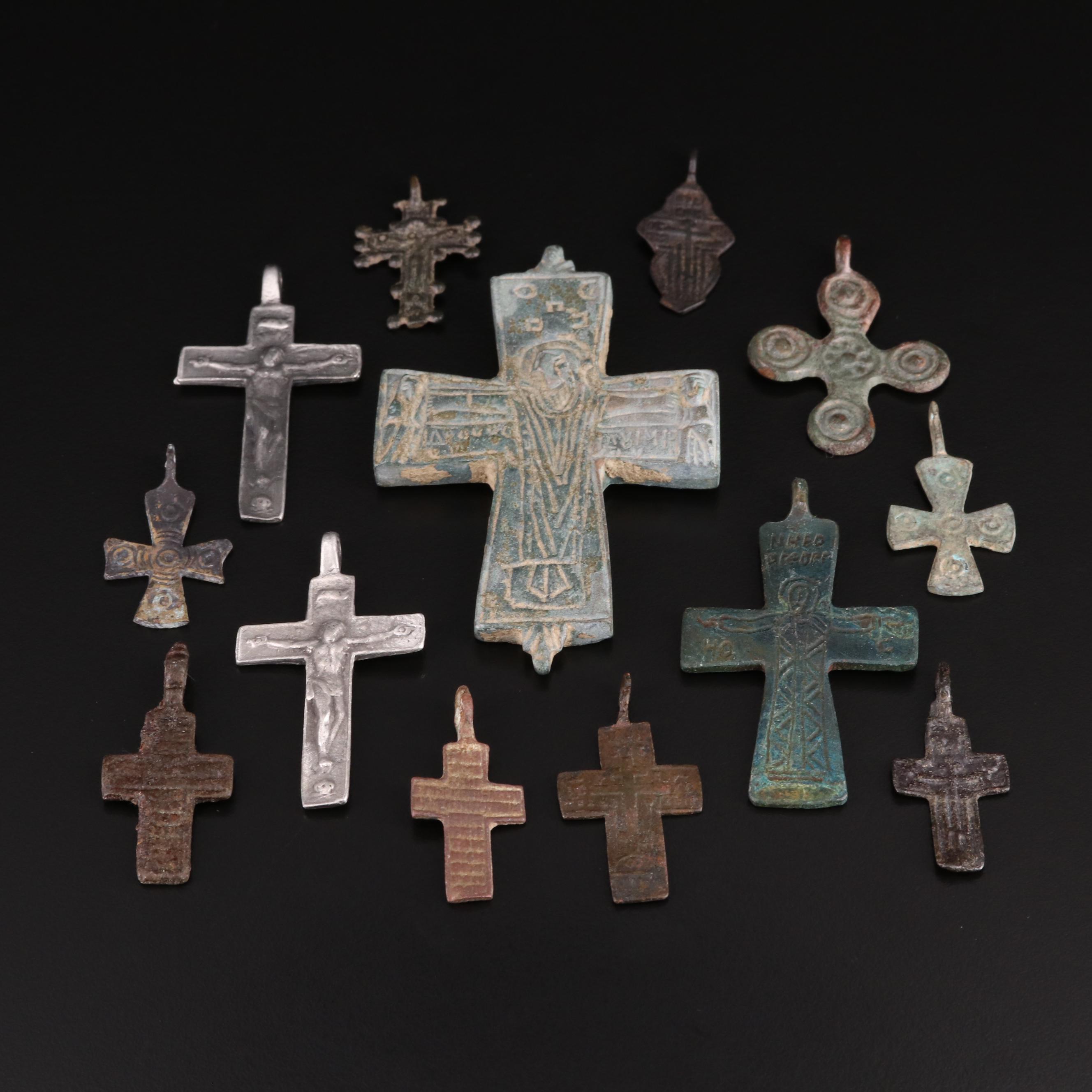 Byzantine and Medieval Style Crosses and Crucifix Pendants