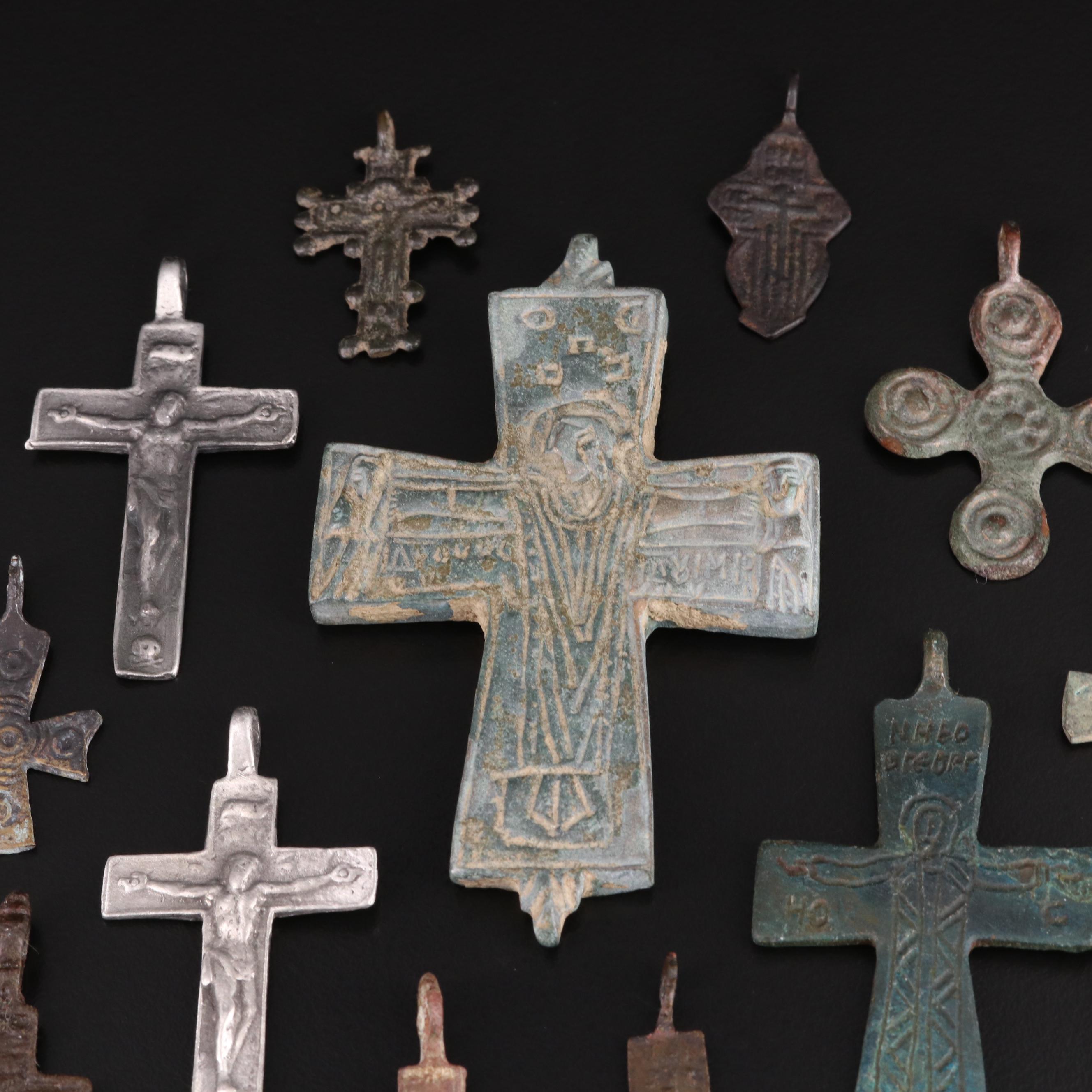 Byzantine and Medieval Style Crosses and Crucifix Pendants