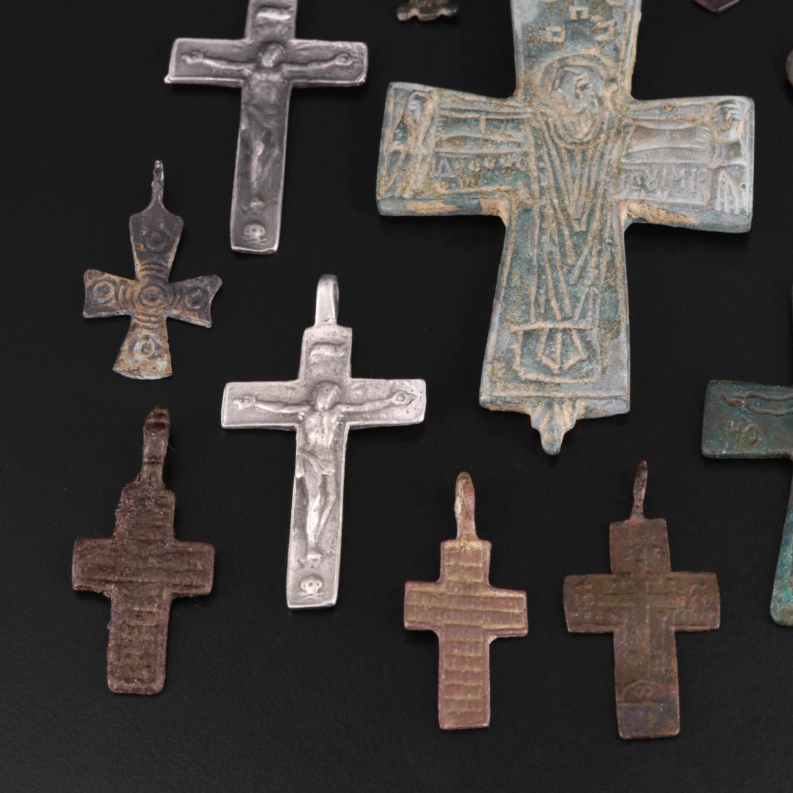 Byzantine and Medieval Style Crosses and Crucifix Pendants