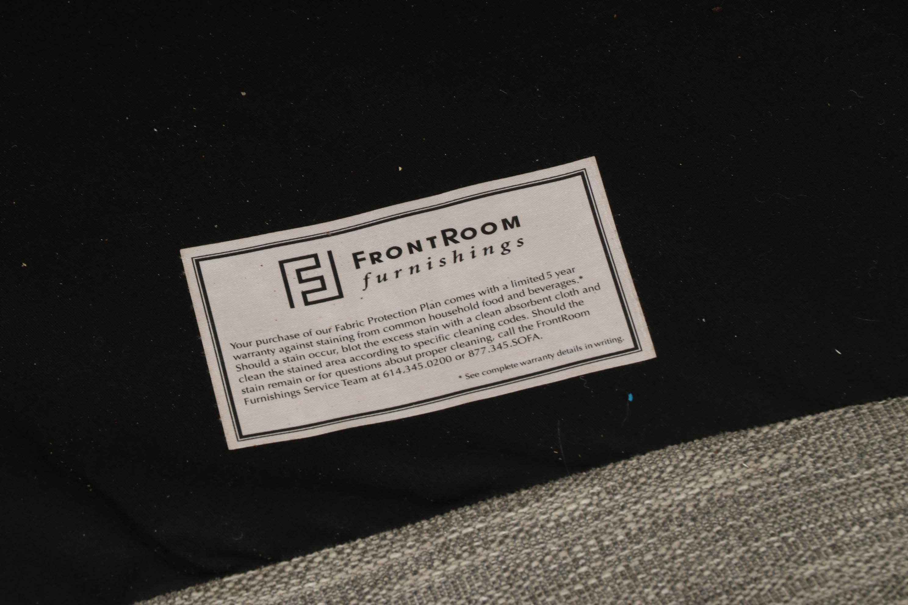 FrontRoom Contemporary Button-Tufted Fabric Upholstered Curved Sofa