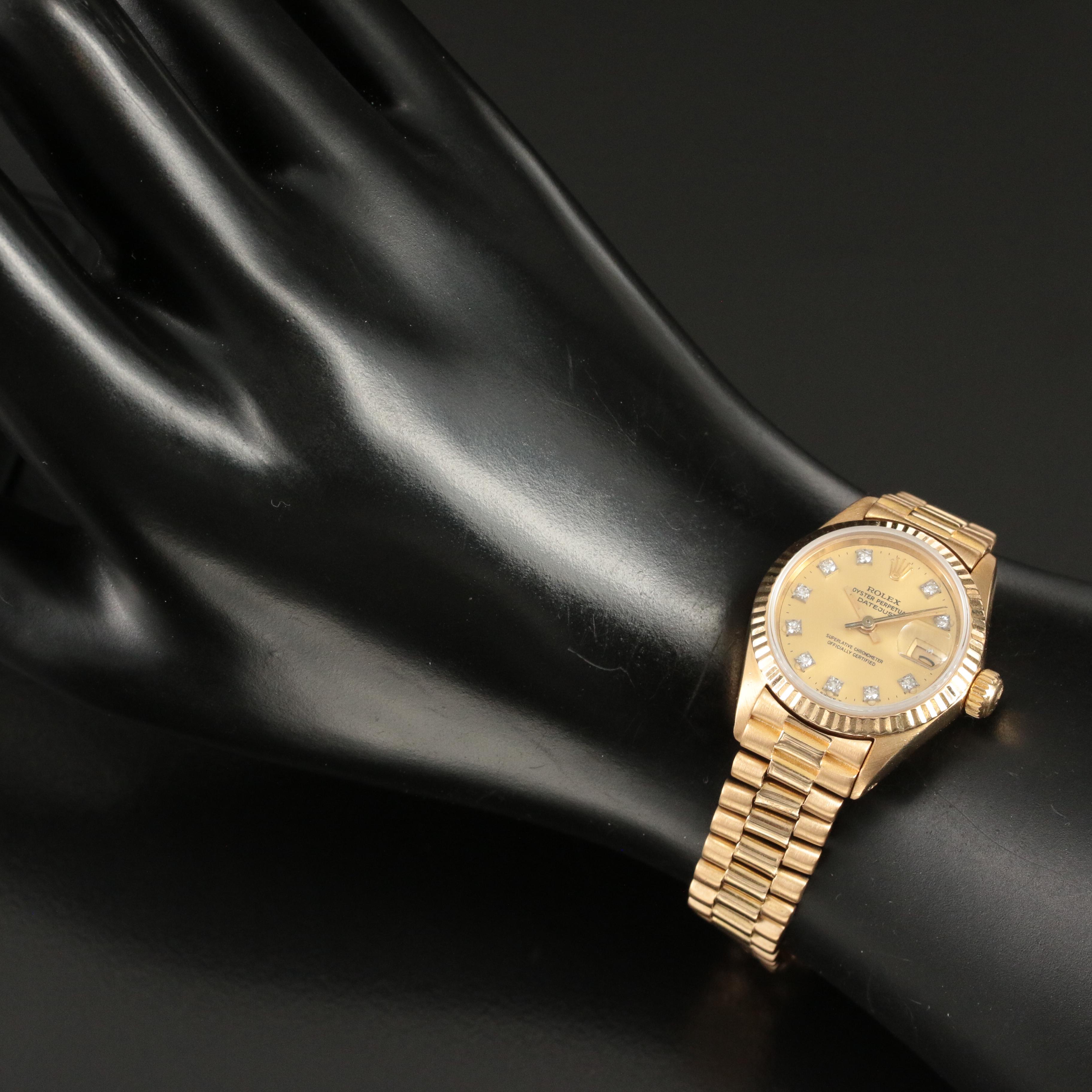 1981 Rolex Oyster Perpetual Custom Diamond Dial Datejust Watch