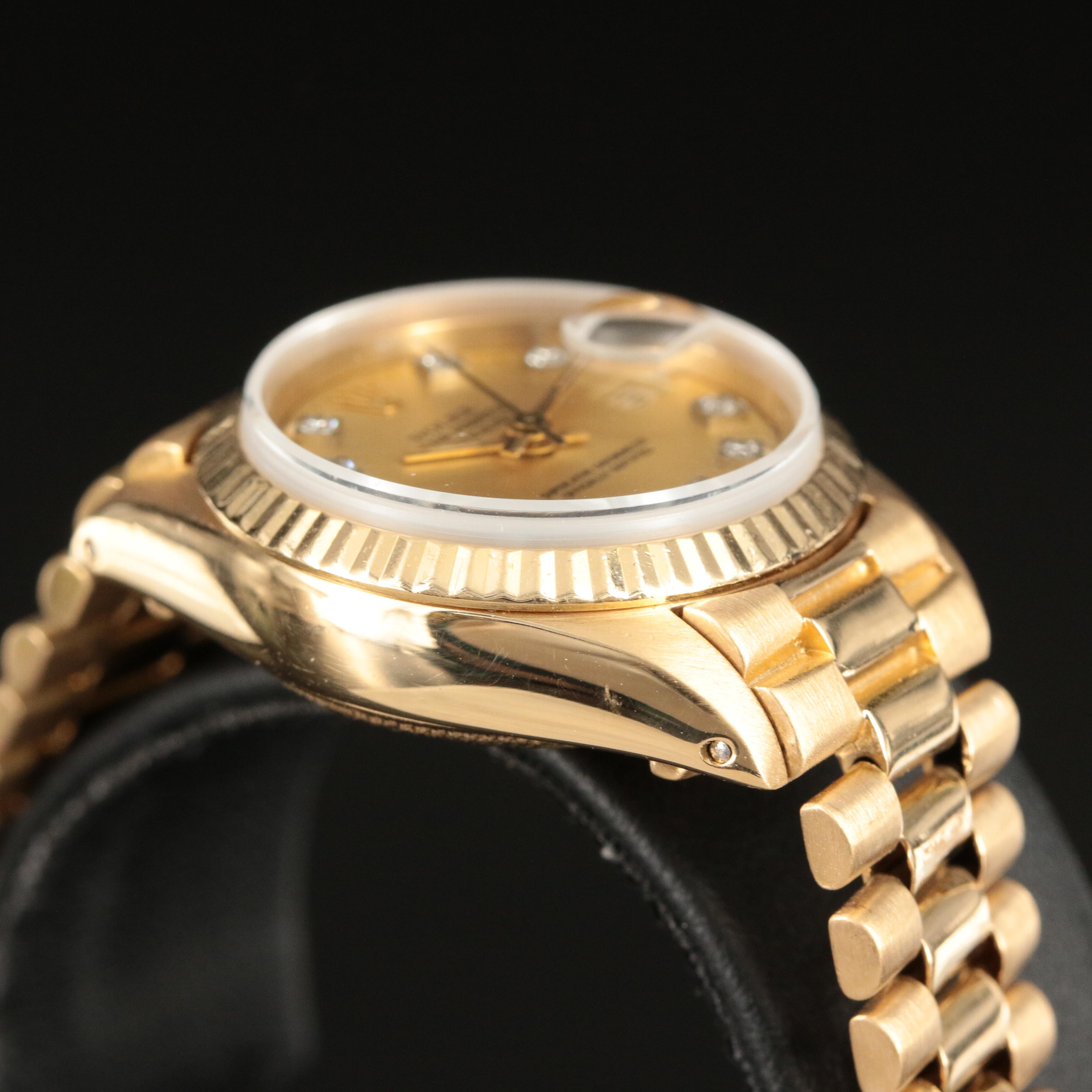 1981 Rolex Oyster Perpetual Custom Diamond Dial Datejust Watch
