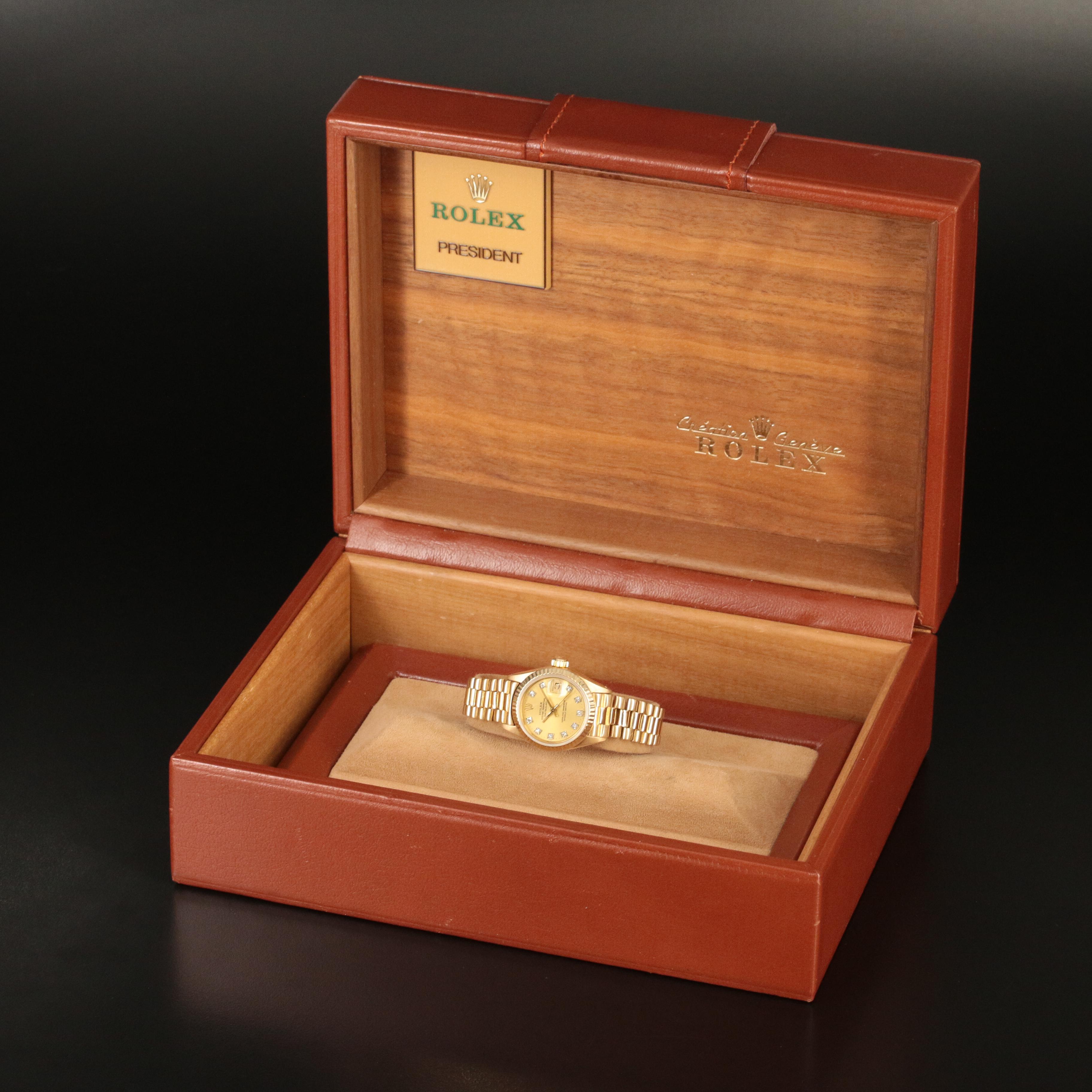 1981 Rolex Oyster Perpetual Custom Diamond Dial Datejust Watch