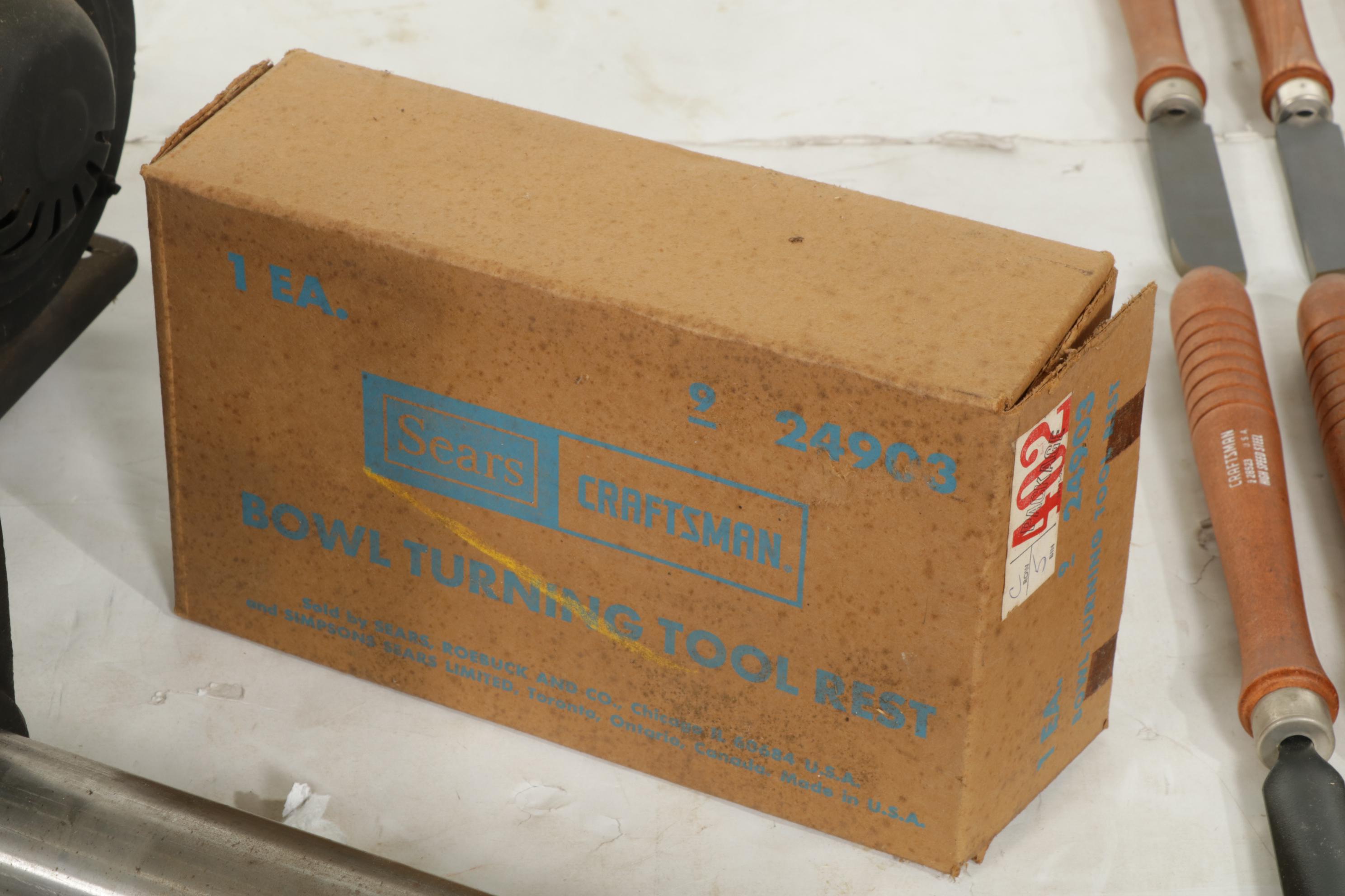 Duracraft Electric Wood Lathe with Tools and Accessories, 1984