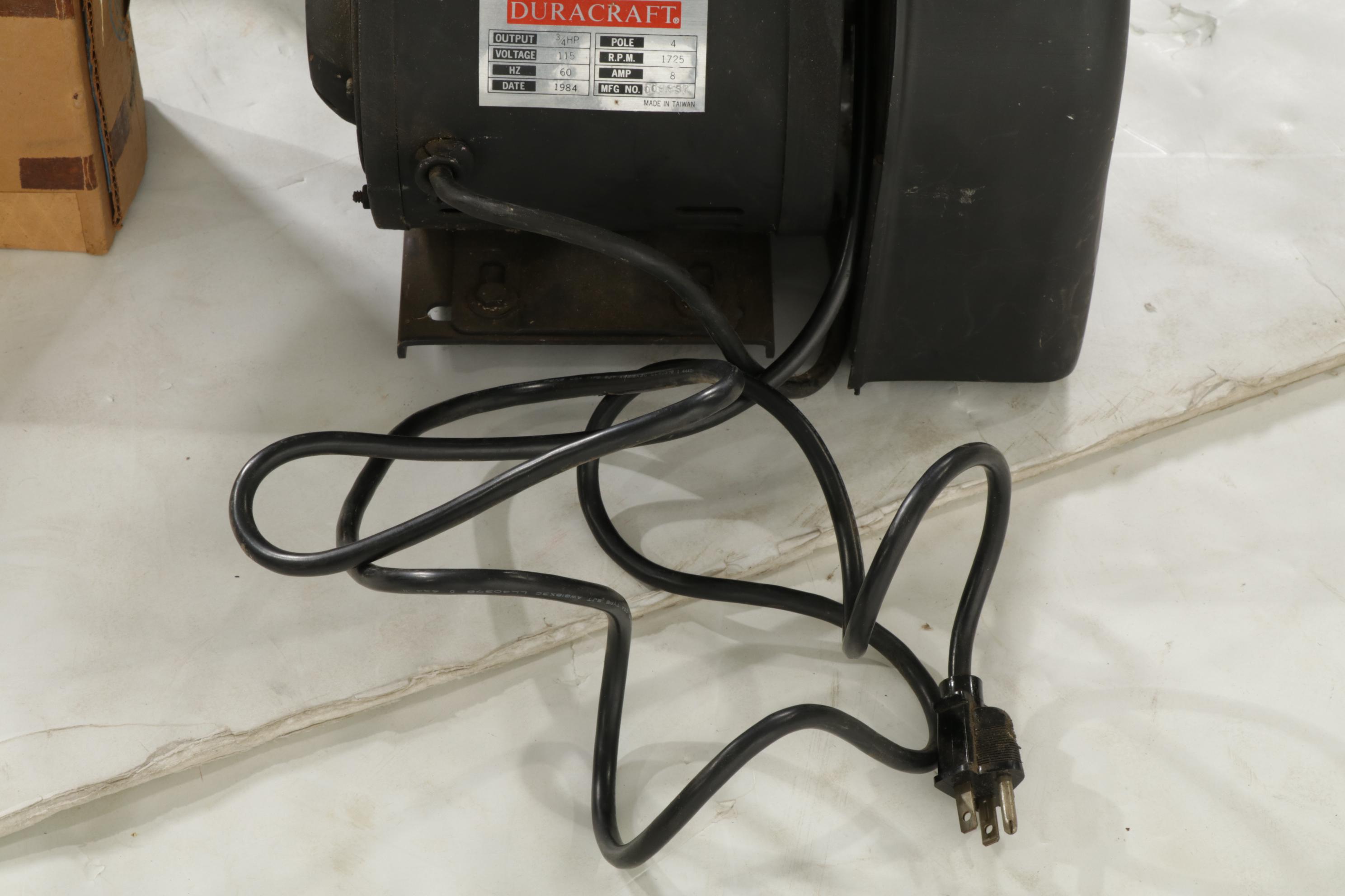 Duracraft Electric Wood Lathe with Tools and Accessories, 1984