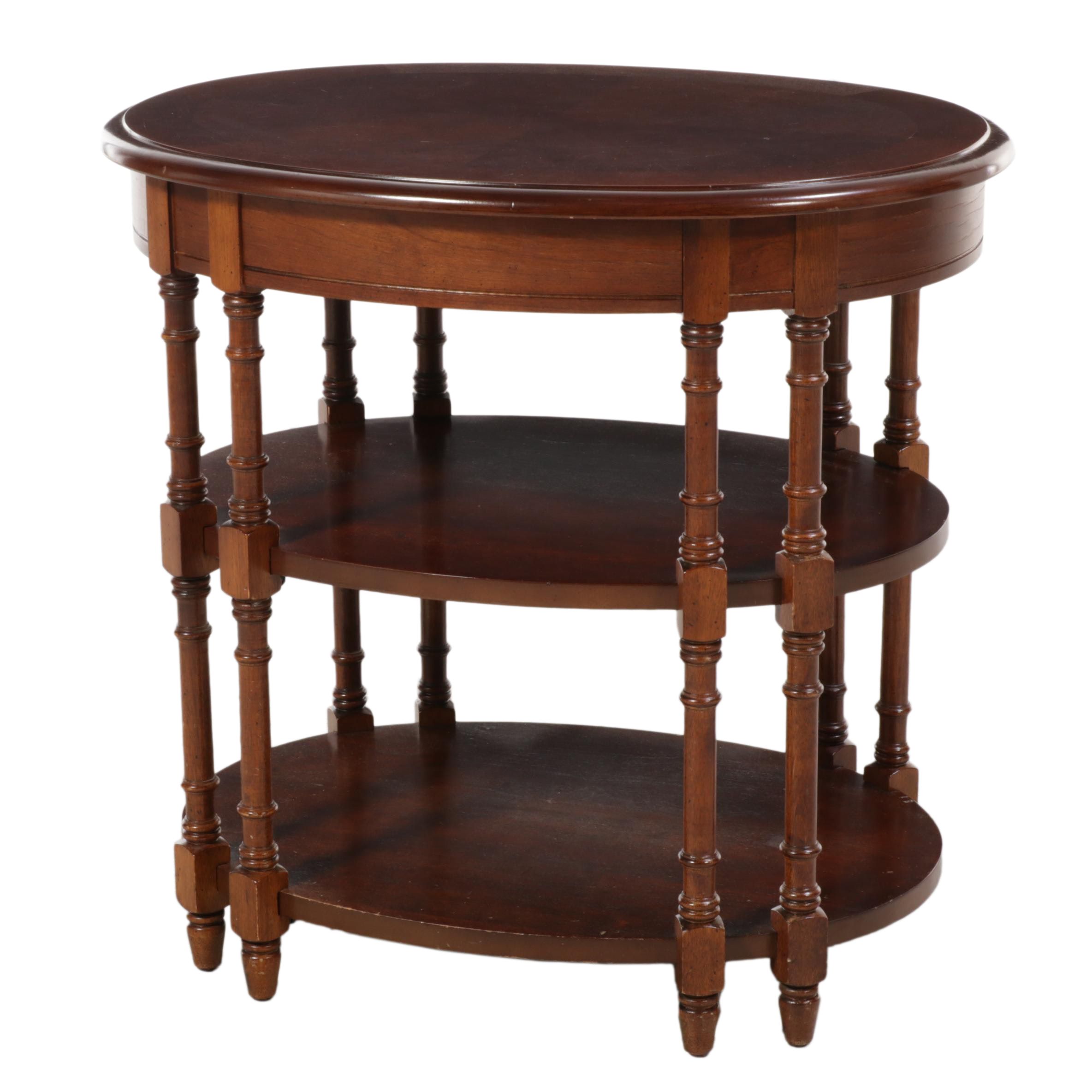 Regency Style Cherrywood and Mahogany Three-Tier Side Table