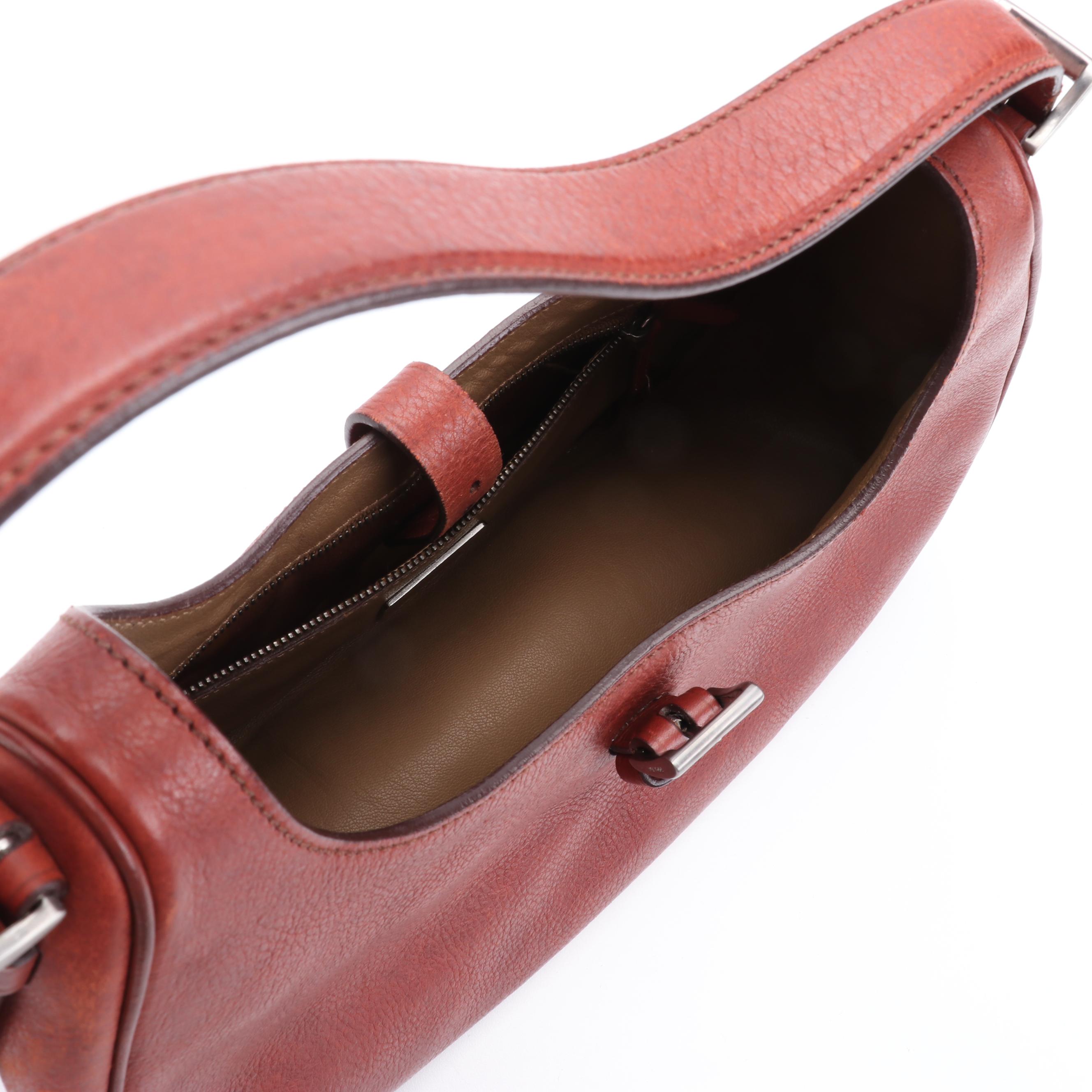 Prada Buffalo Easy Shoulder Bag in Brown Leather