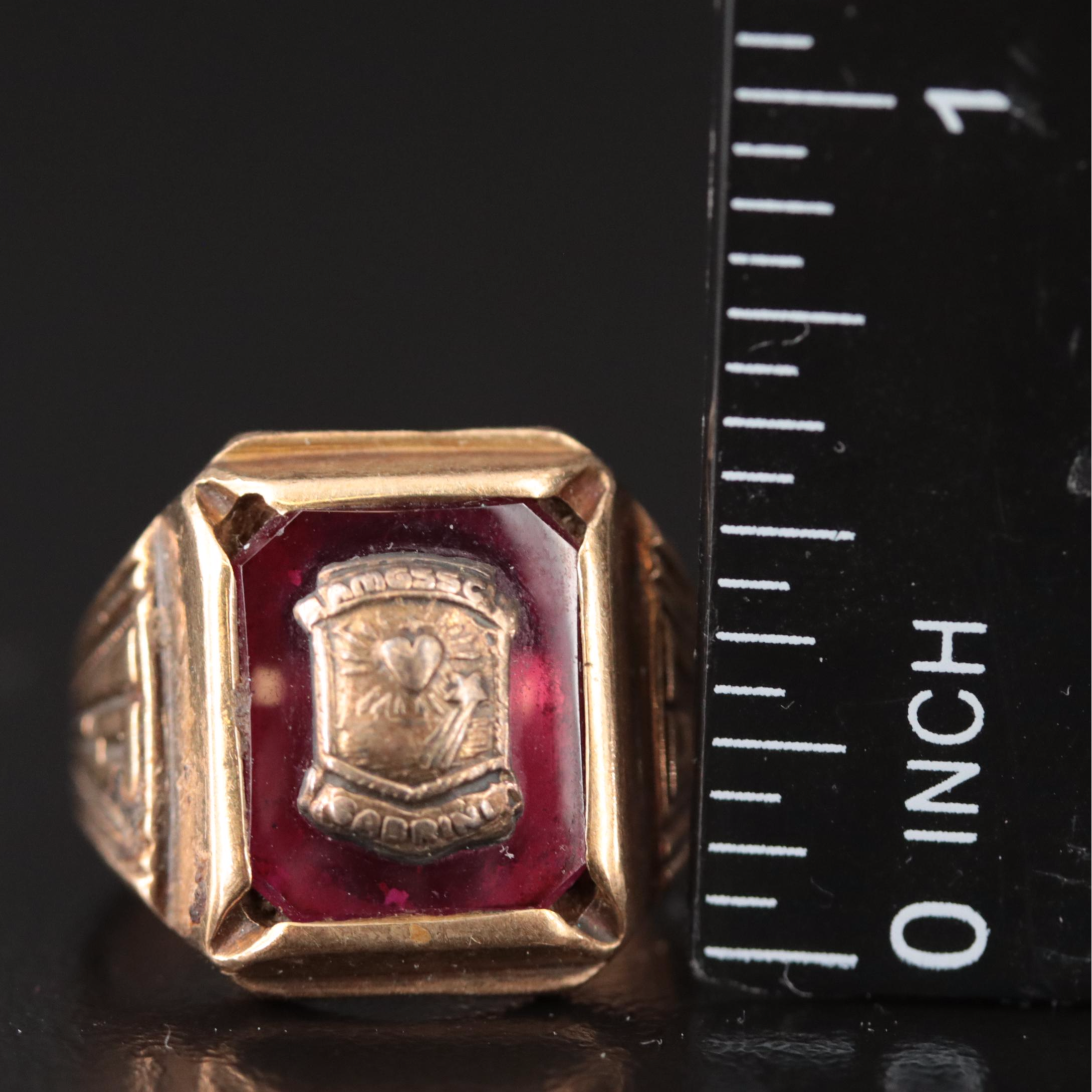 Vintage 1957 Ruby Class Ring