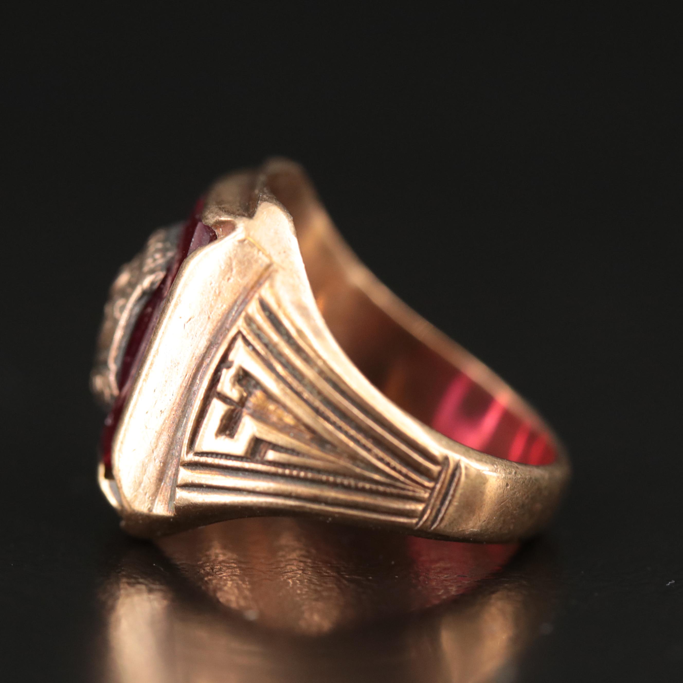 Vintage 1957 Ruby Class Ring