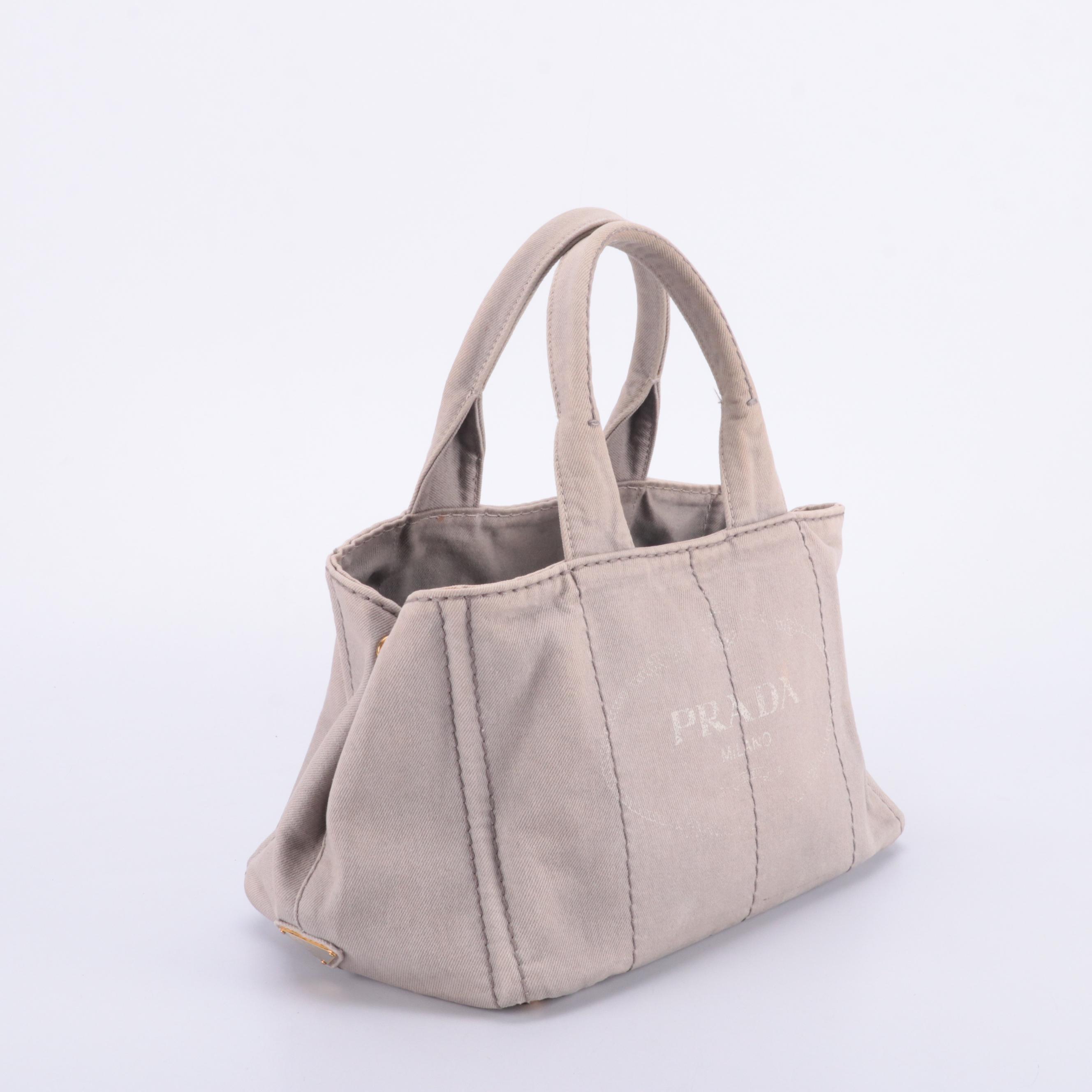 Prada Canapa Logo Tote in Granito Canvas