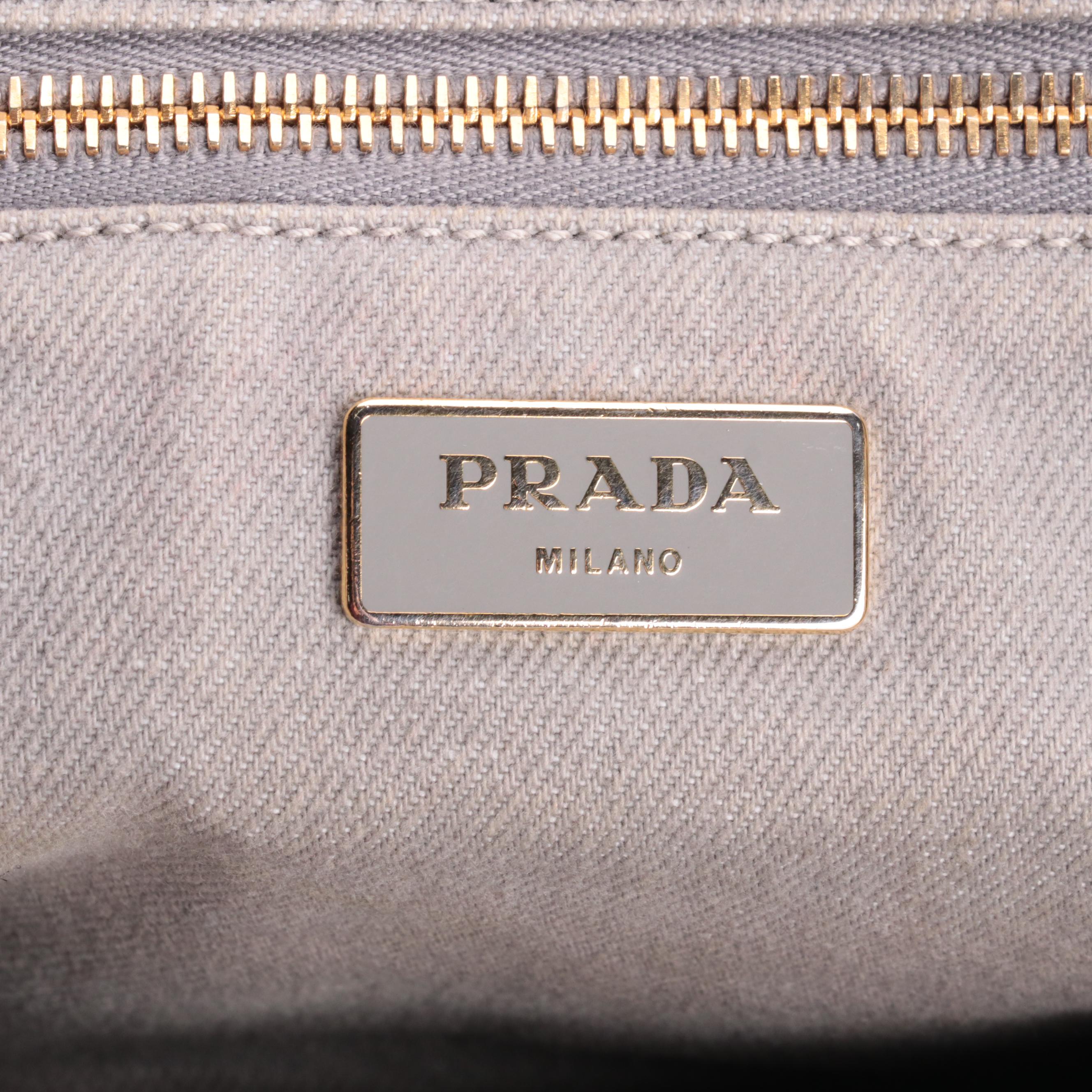 Prada Canapa Logo Tote in Granito Canvas