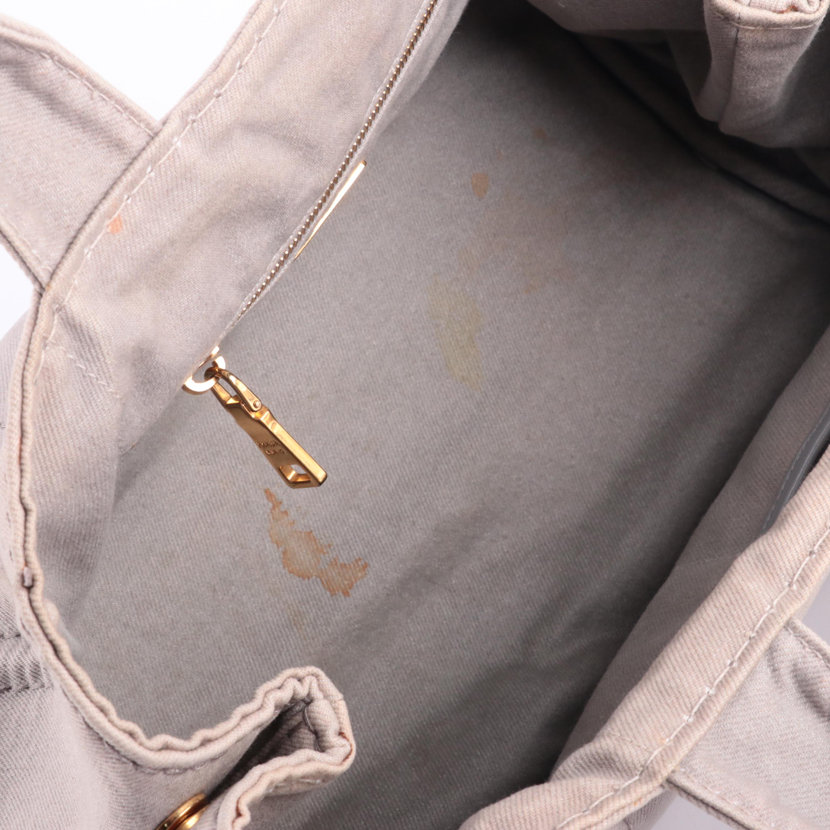 Prada Canapa Logo Tote in Granito Canvas