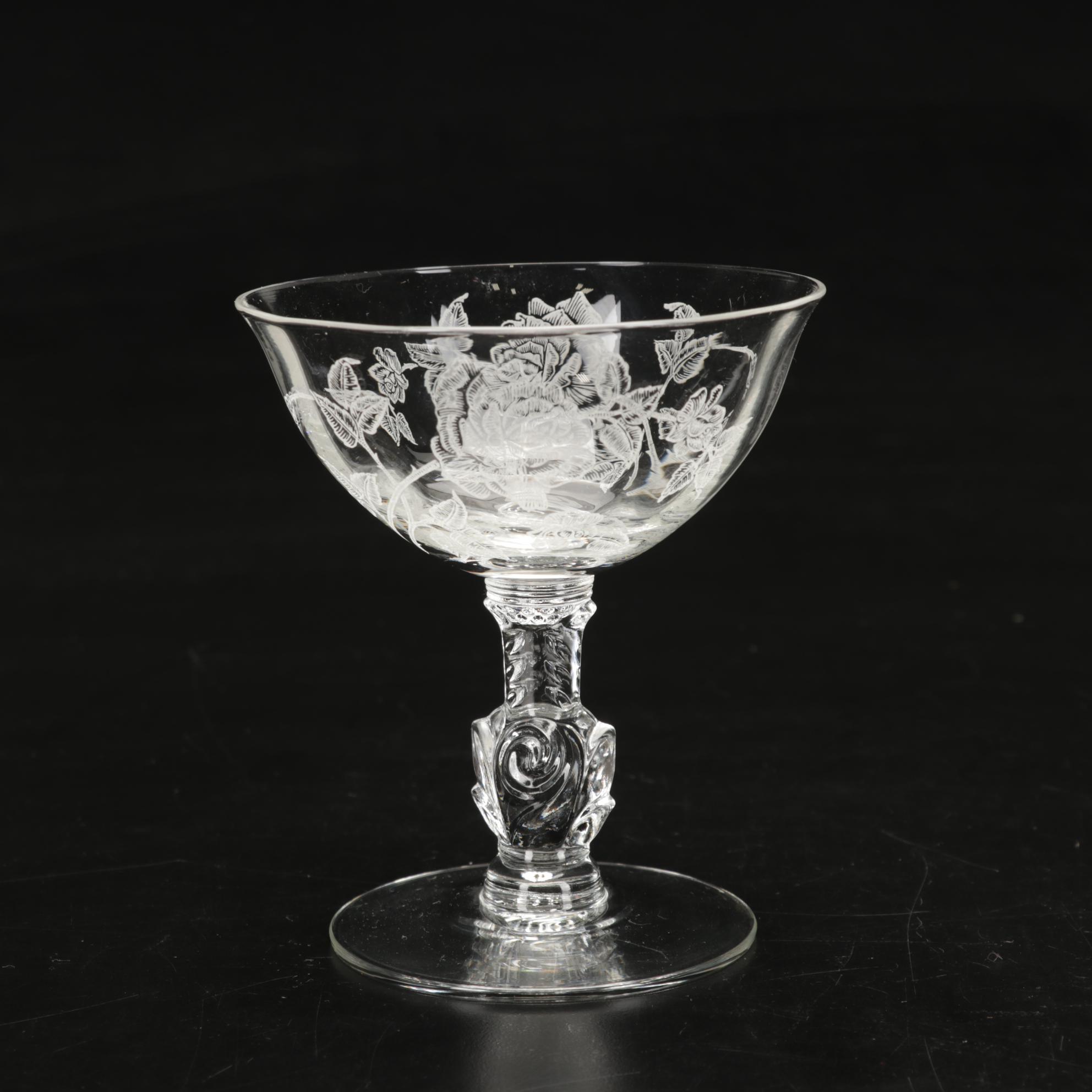 Heisey Glass "Heisey Rose" Tableware and Accessories, 1949-1957