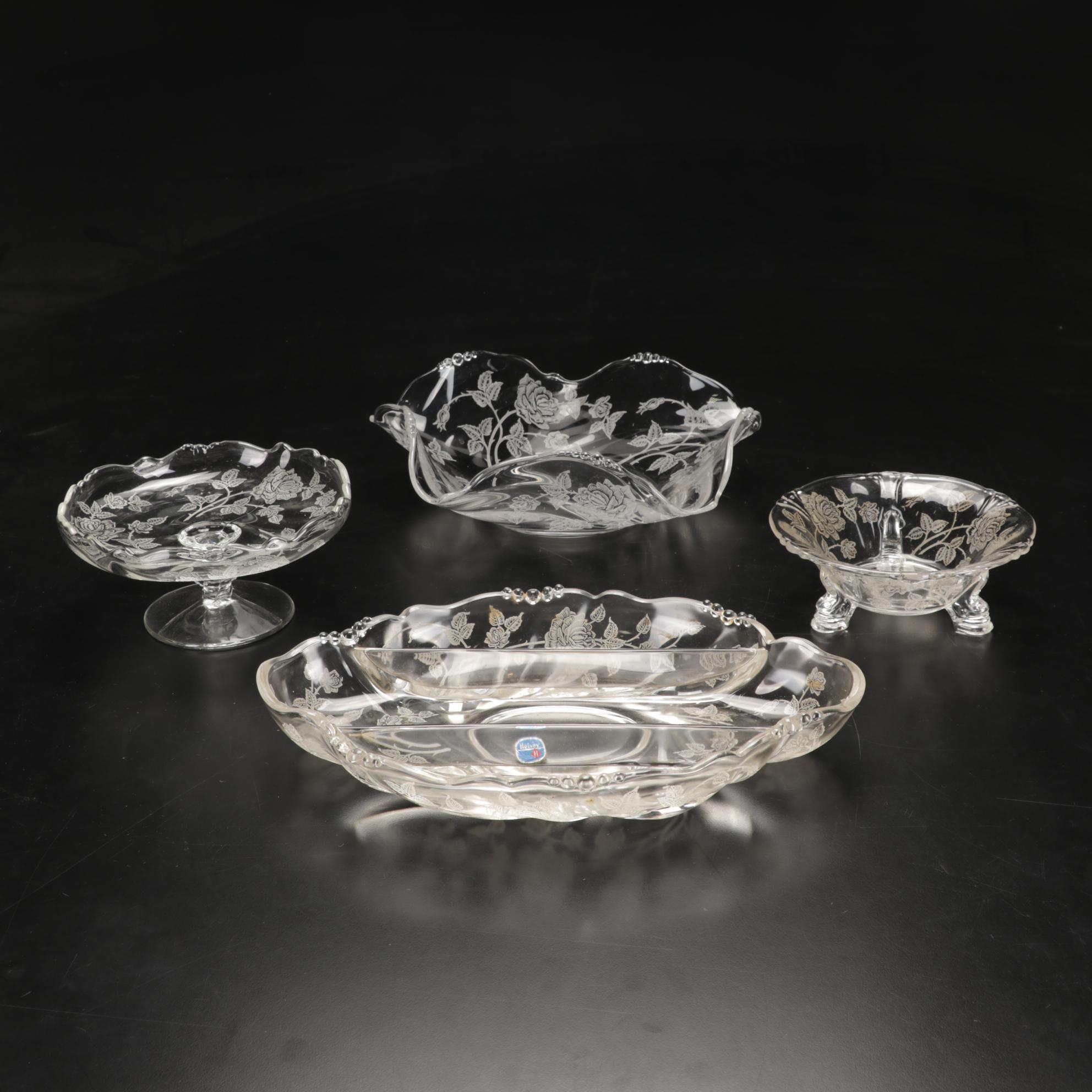 Heisey Glass "Heisey Rose" Tableware and Accessories, 1949-1957