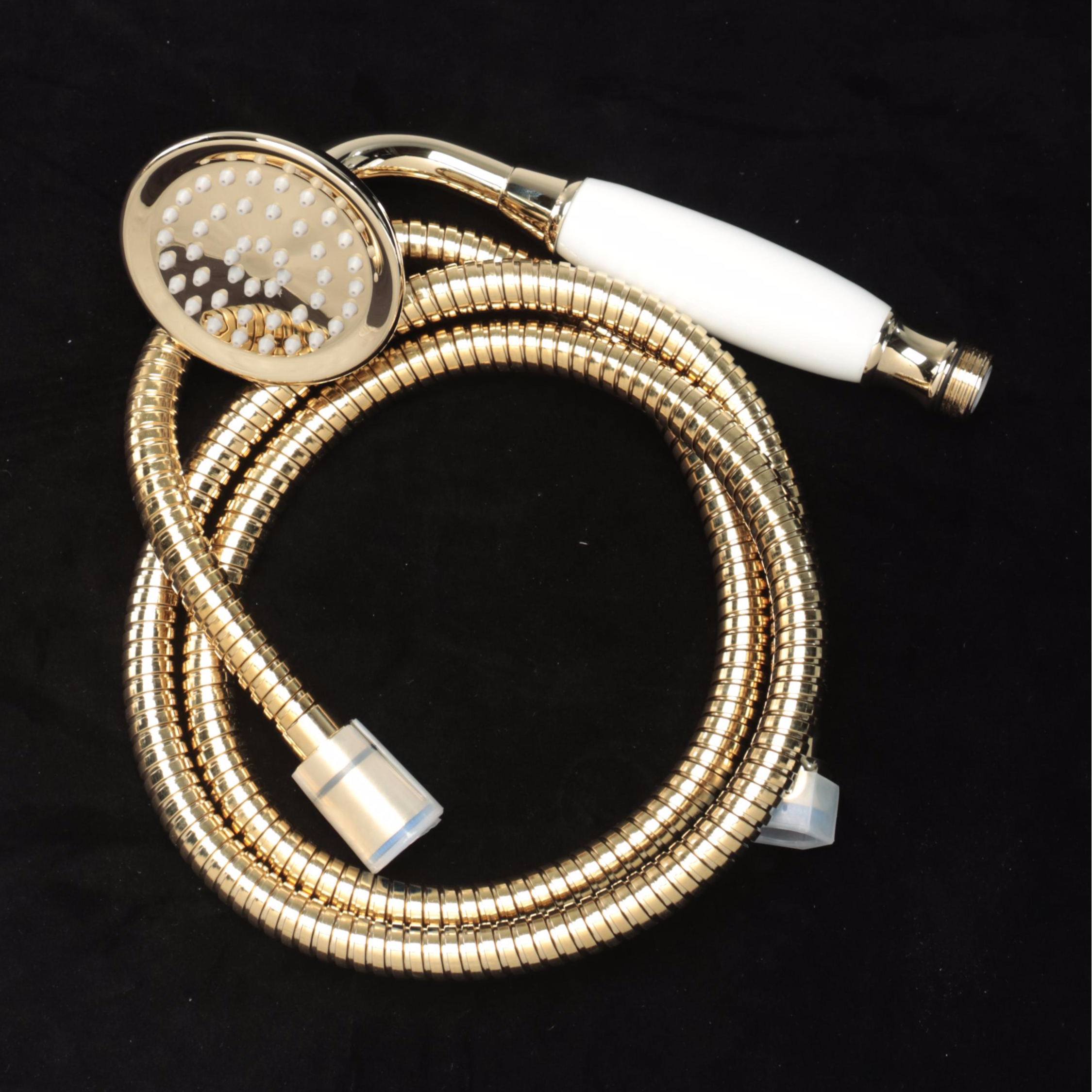 Polished Brass Finish Exposed Pipe Shower and Tub Faucet