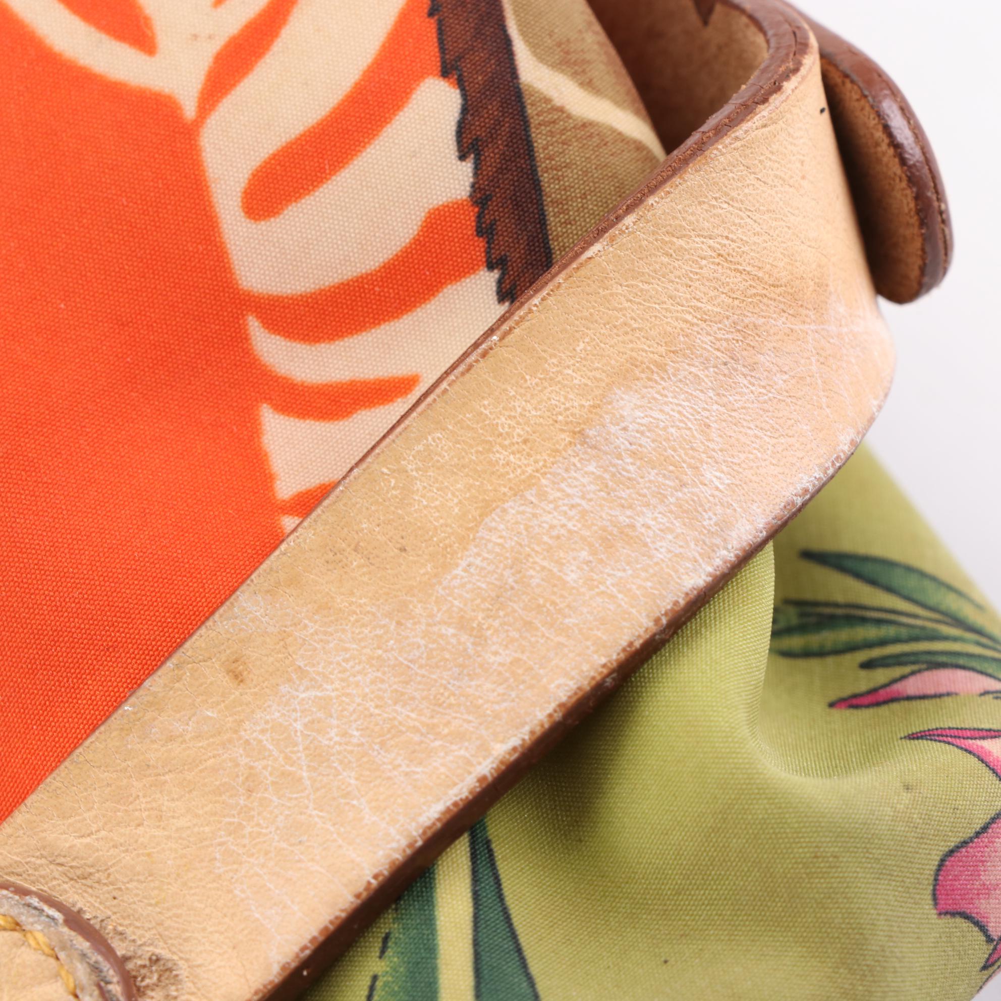 Salvatore Ferragamo Printed Textile and Leather Shoulder Bag