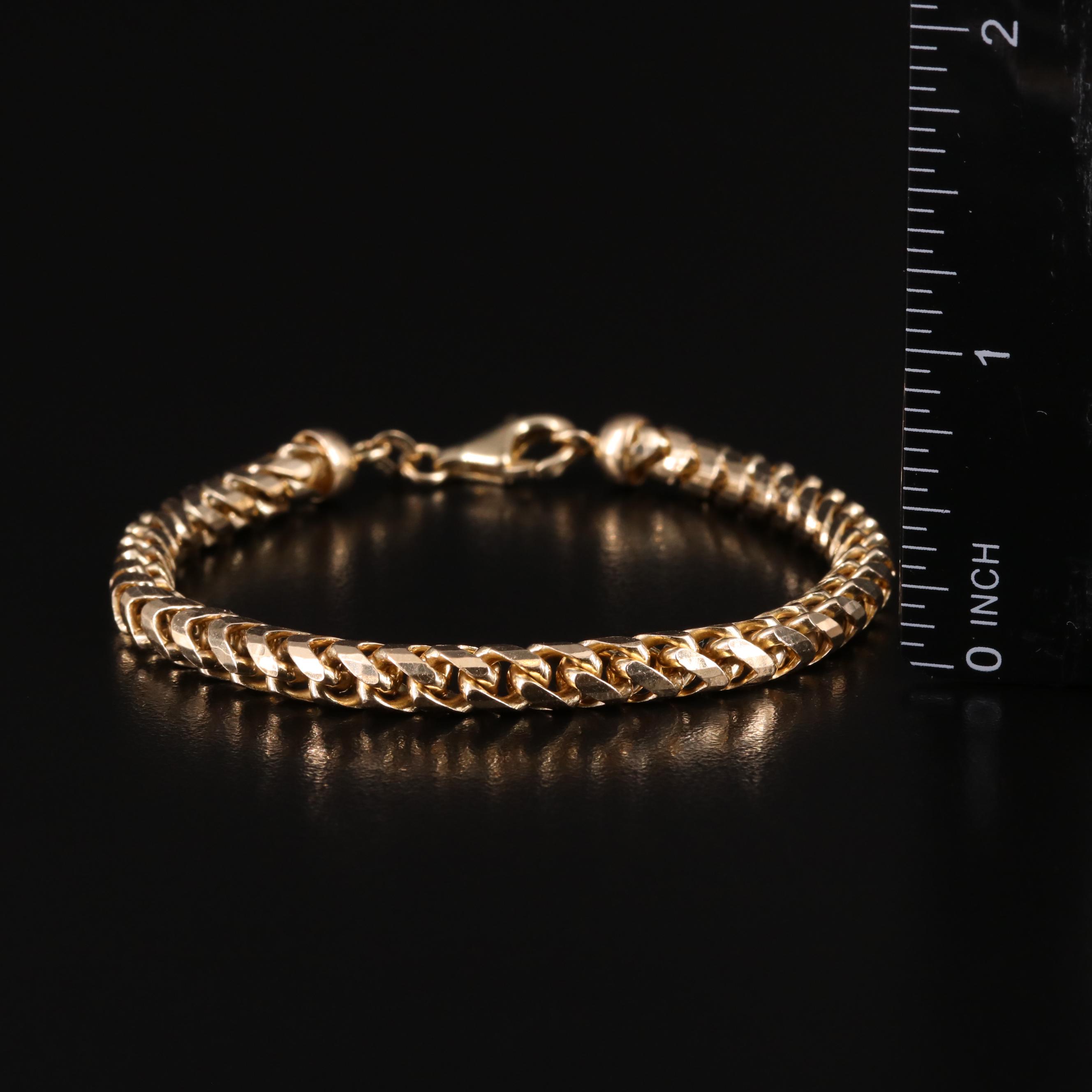 14K Fancy Curb Chain Bracelet