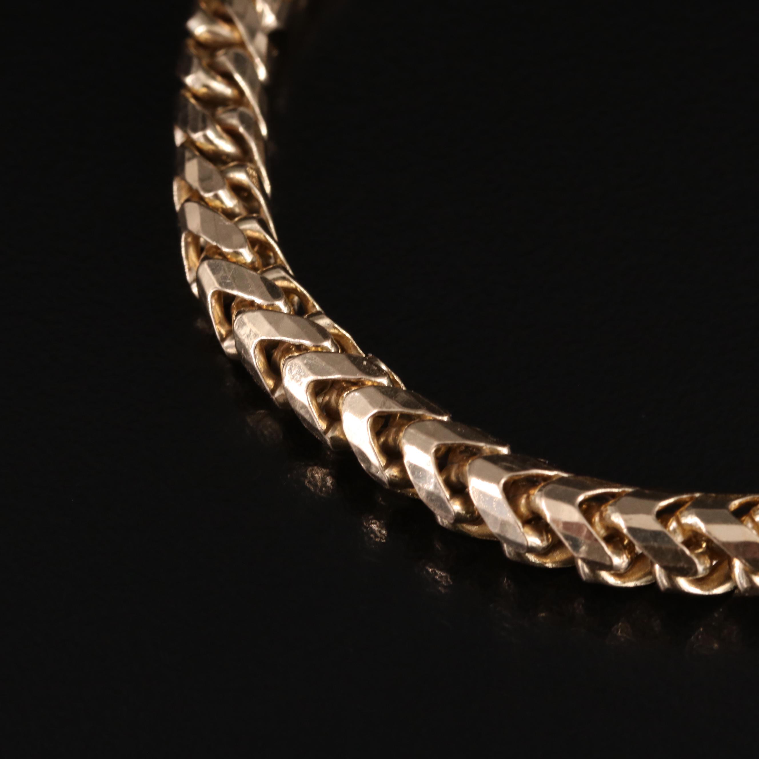 14K Fancy Curb Chain Bracelet