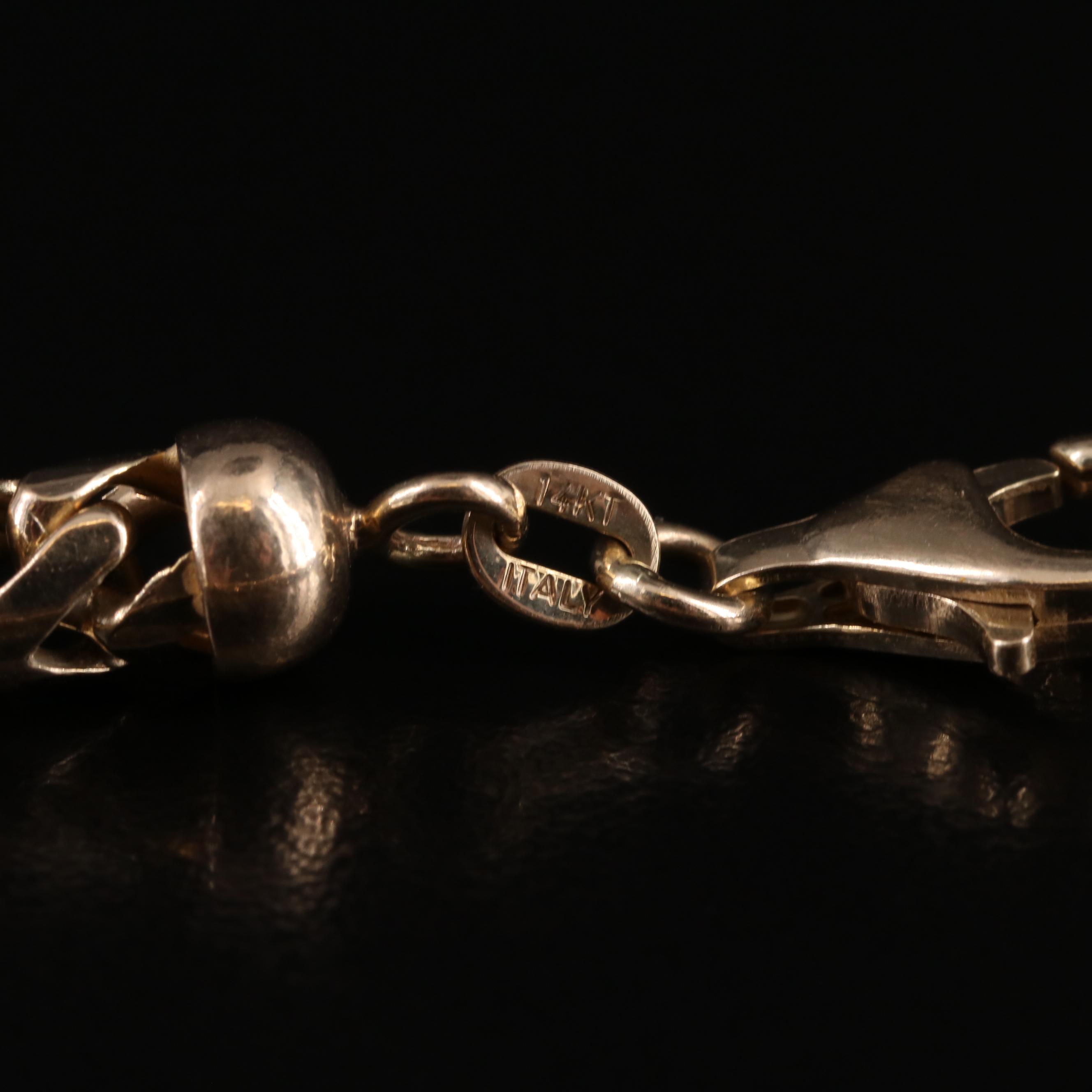 14K Fancy Curb Chain Bracelet