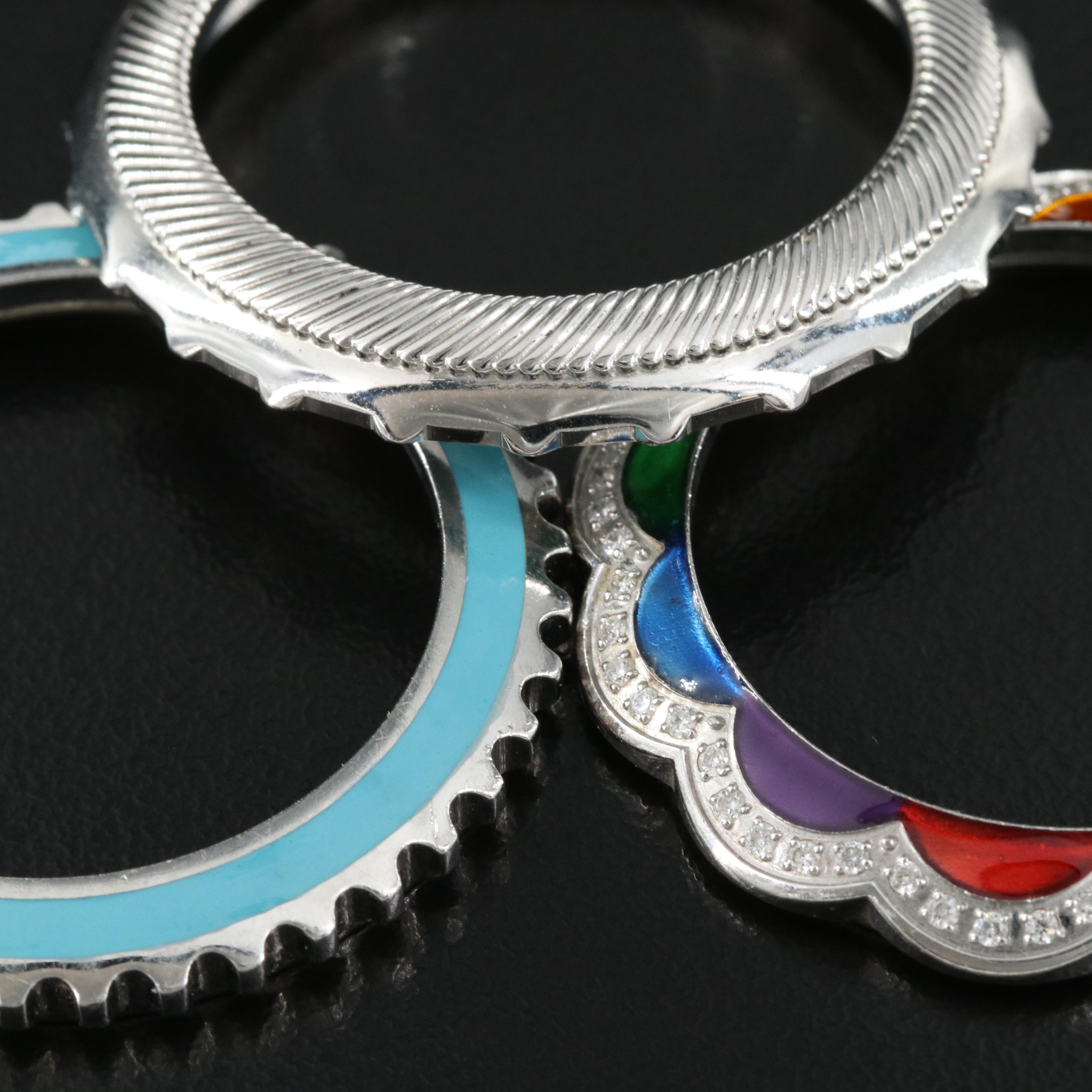 Trio of Stainless Steel Watch Bezels