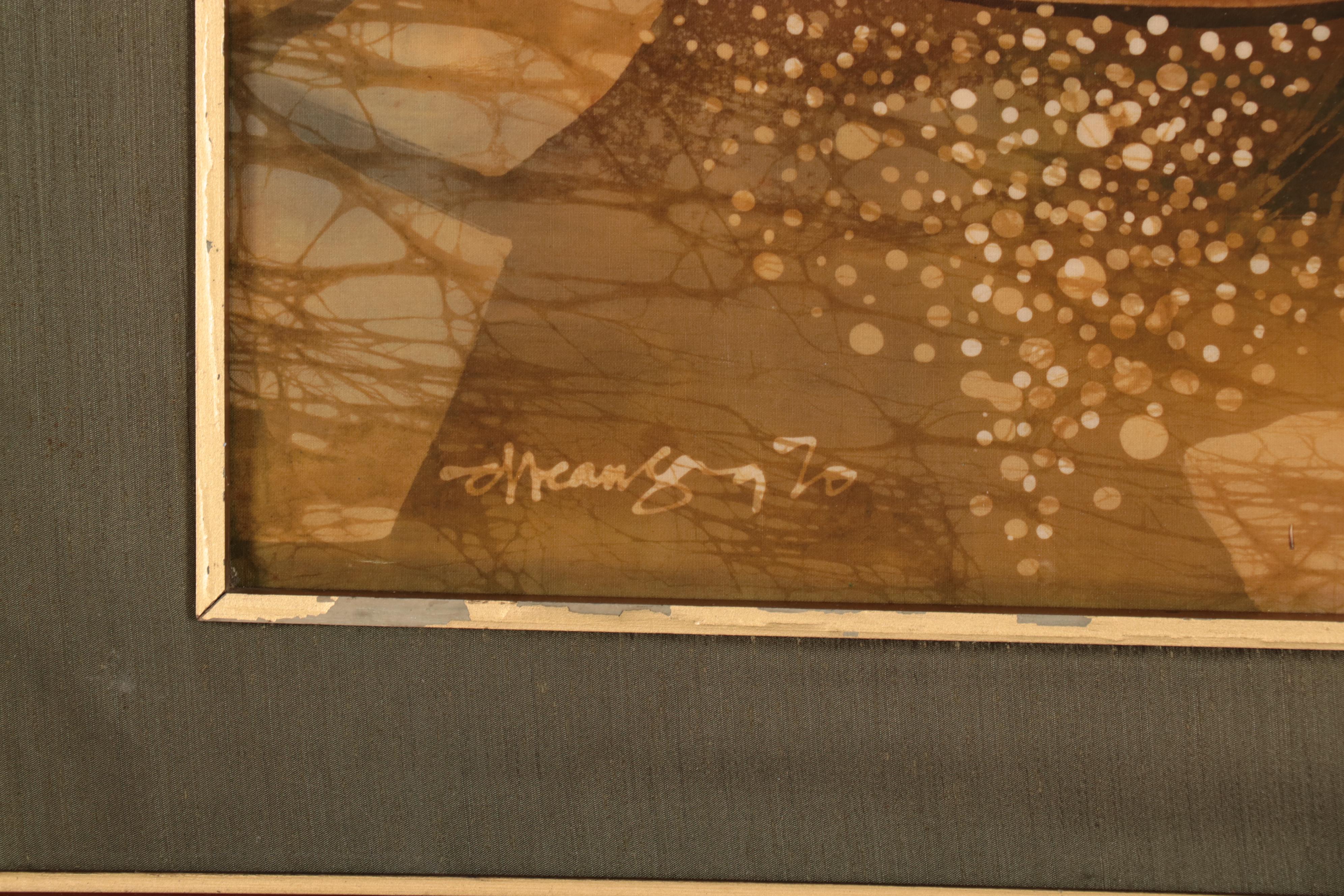 Southeast Asian Batik of Figures In Boats