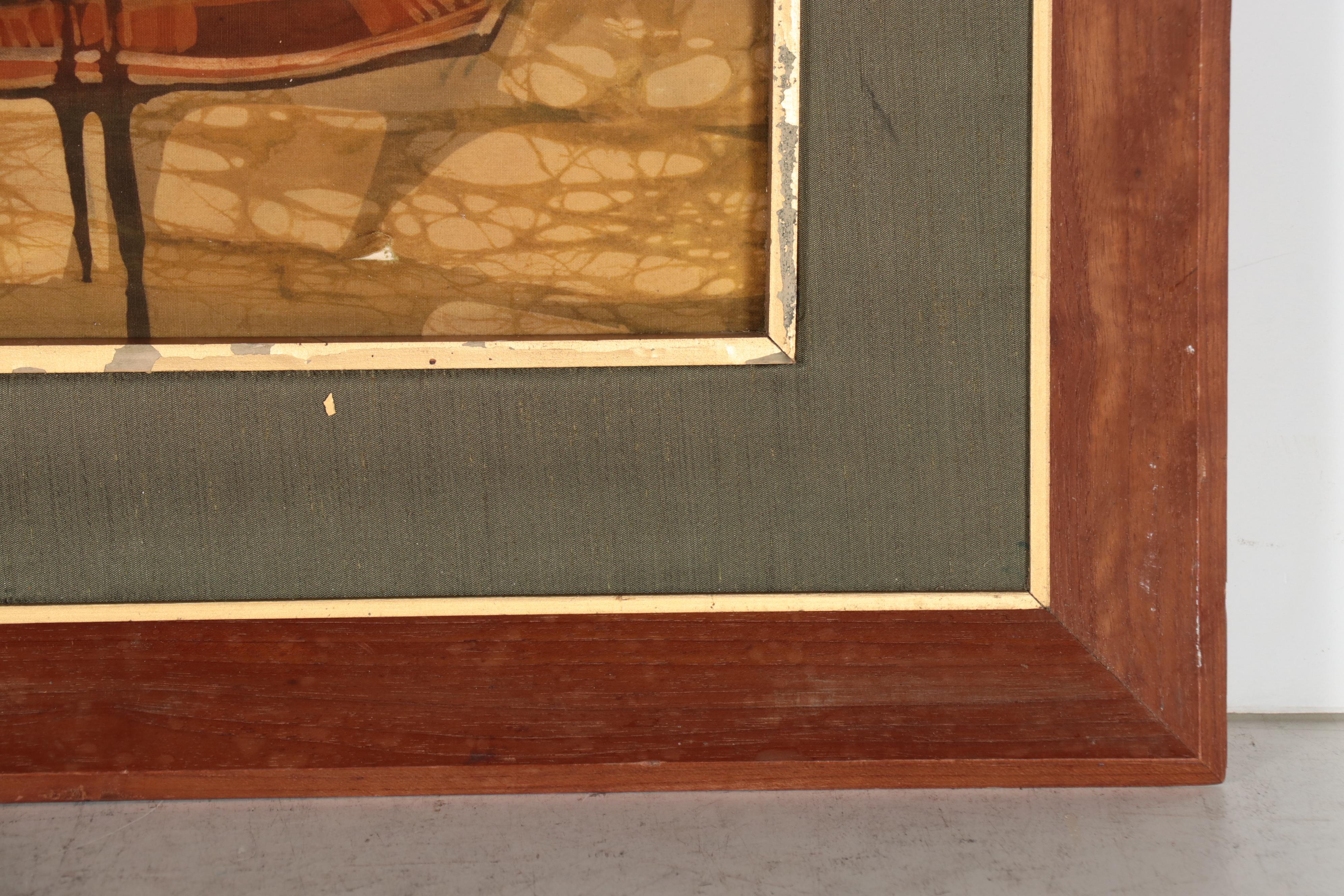 Southeast Asian Batik of Figures In Boats